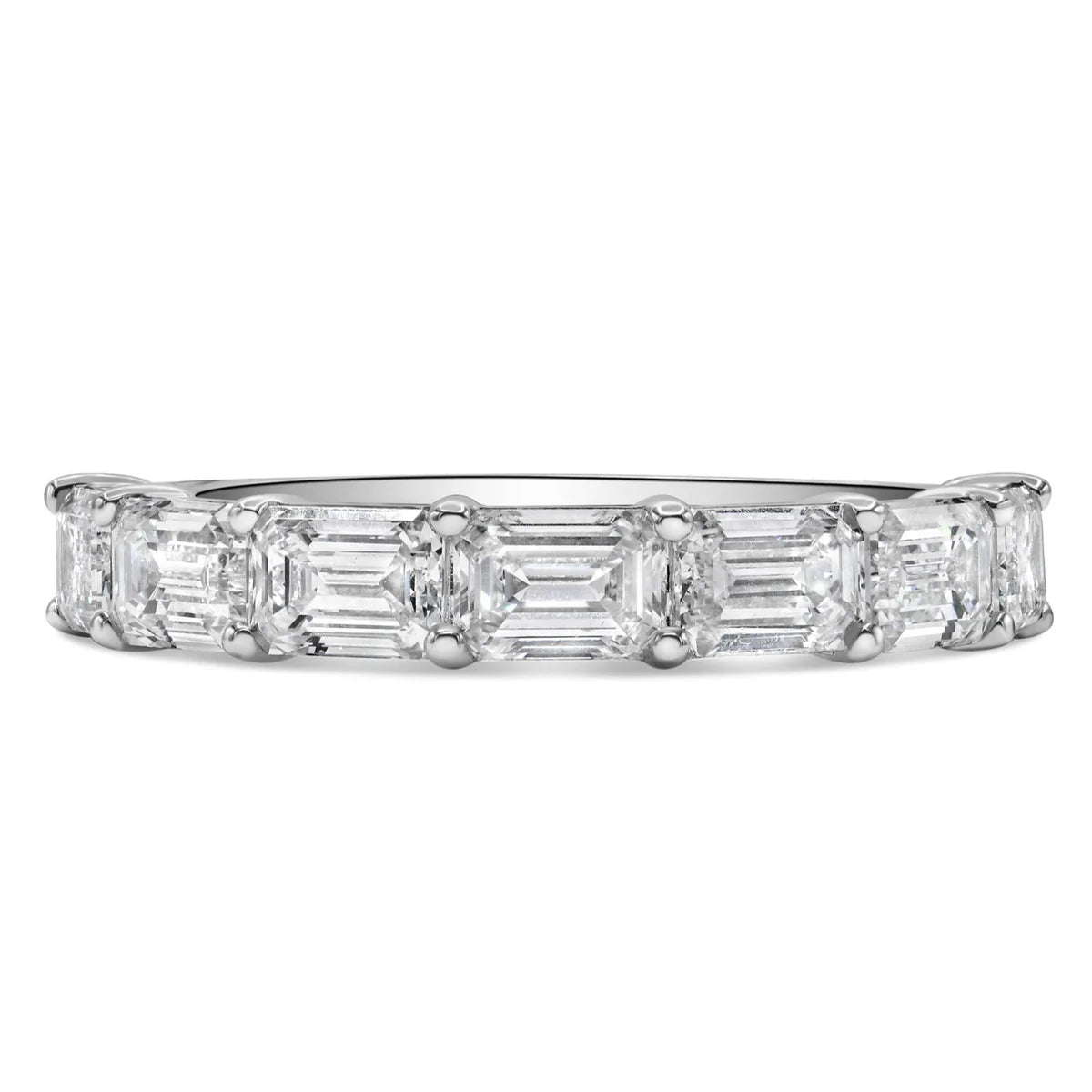 Lab Grown Emerald Cut East West Band