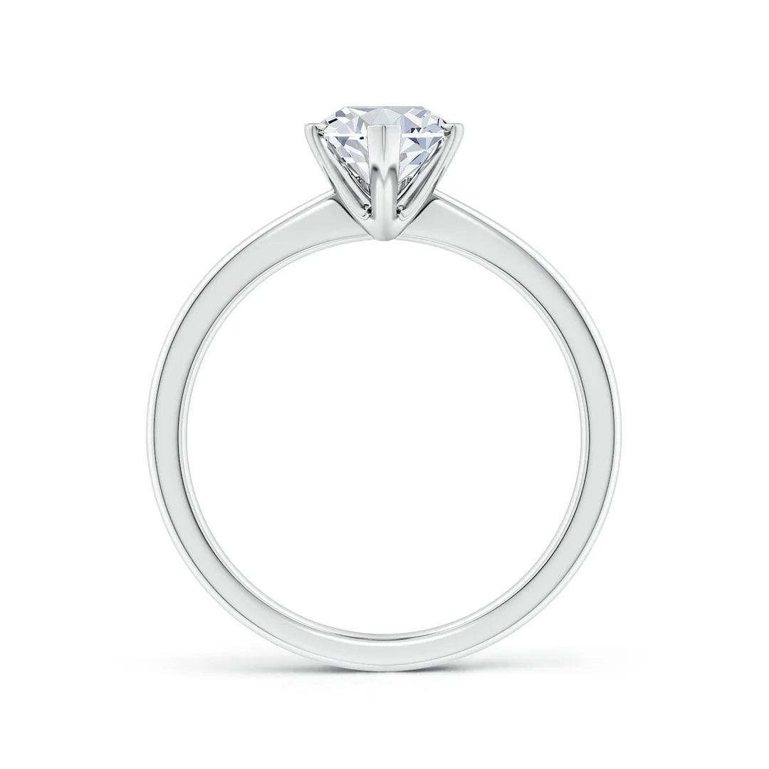 Marquise Diamond Reverse Tapered Shank Solitaire Engagement Ring