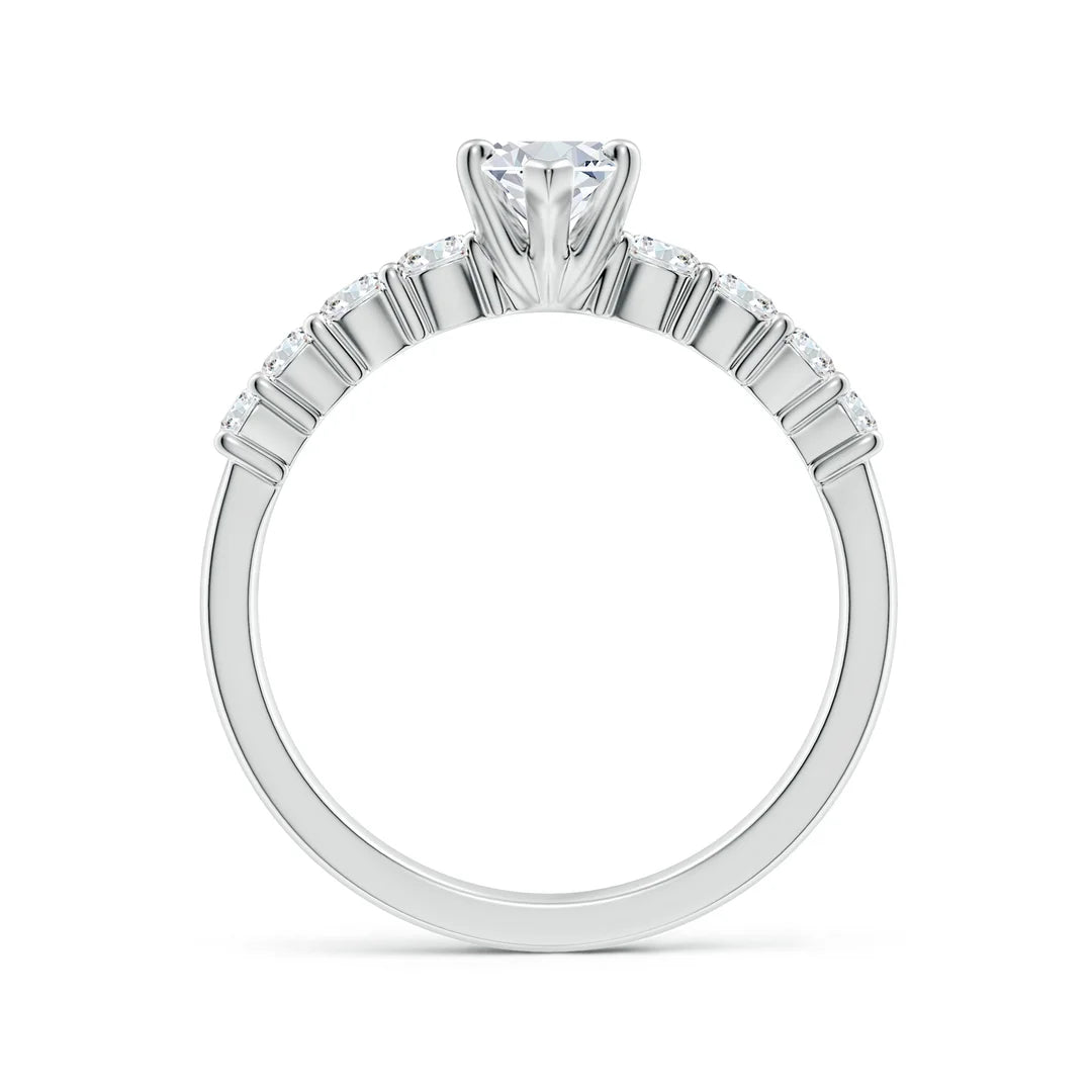 Solitaire Marquise Diamond Graduated Engagement Ring