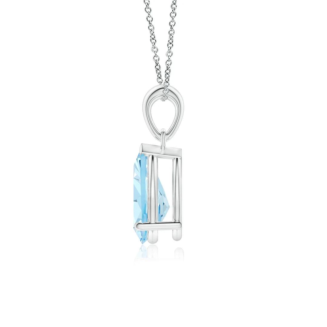 Aquamarine Pear-Shaped Solitaire Pendant