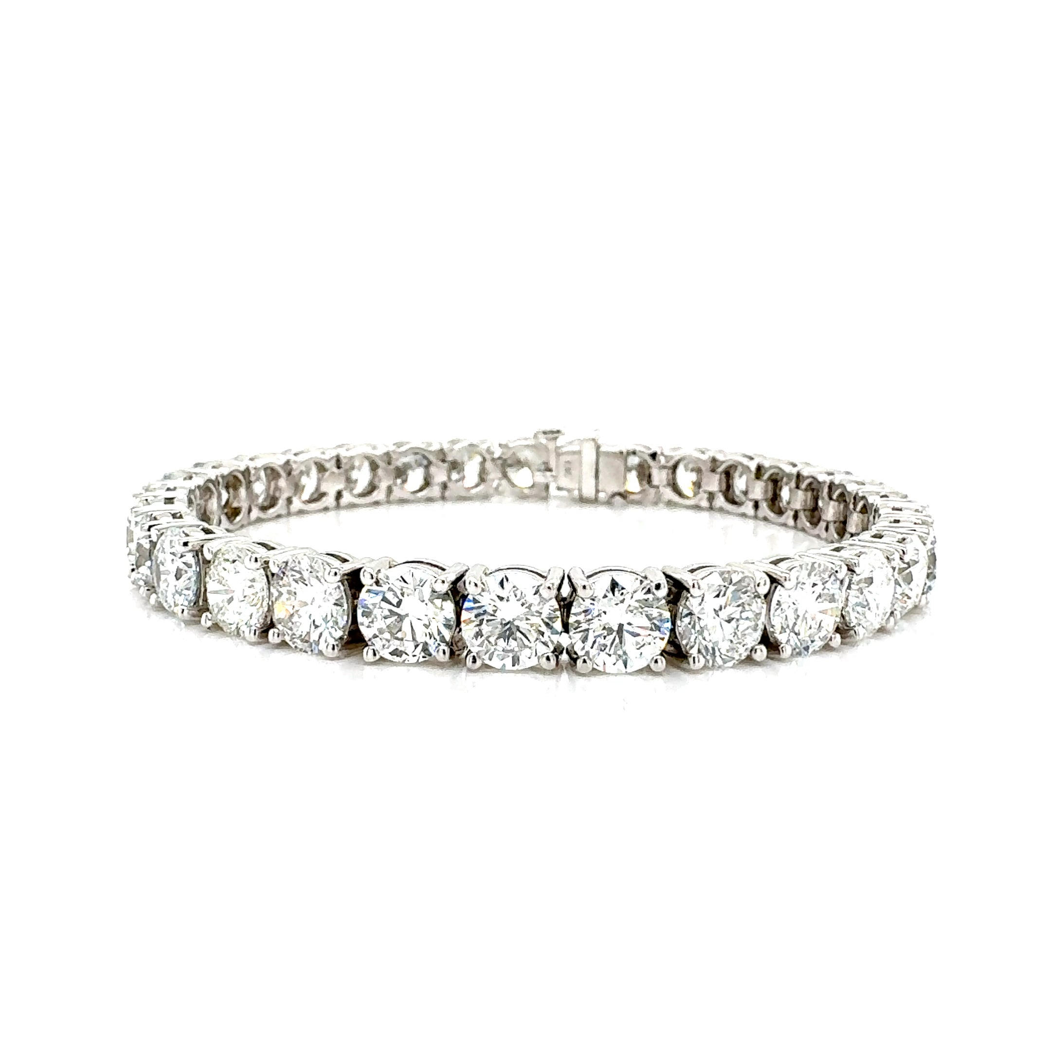 Round Diamond Tennis Bracelet, 23.06 ct., 14K White Gold, Lab Grown
