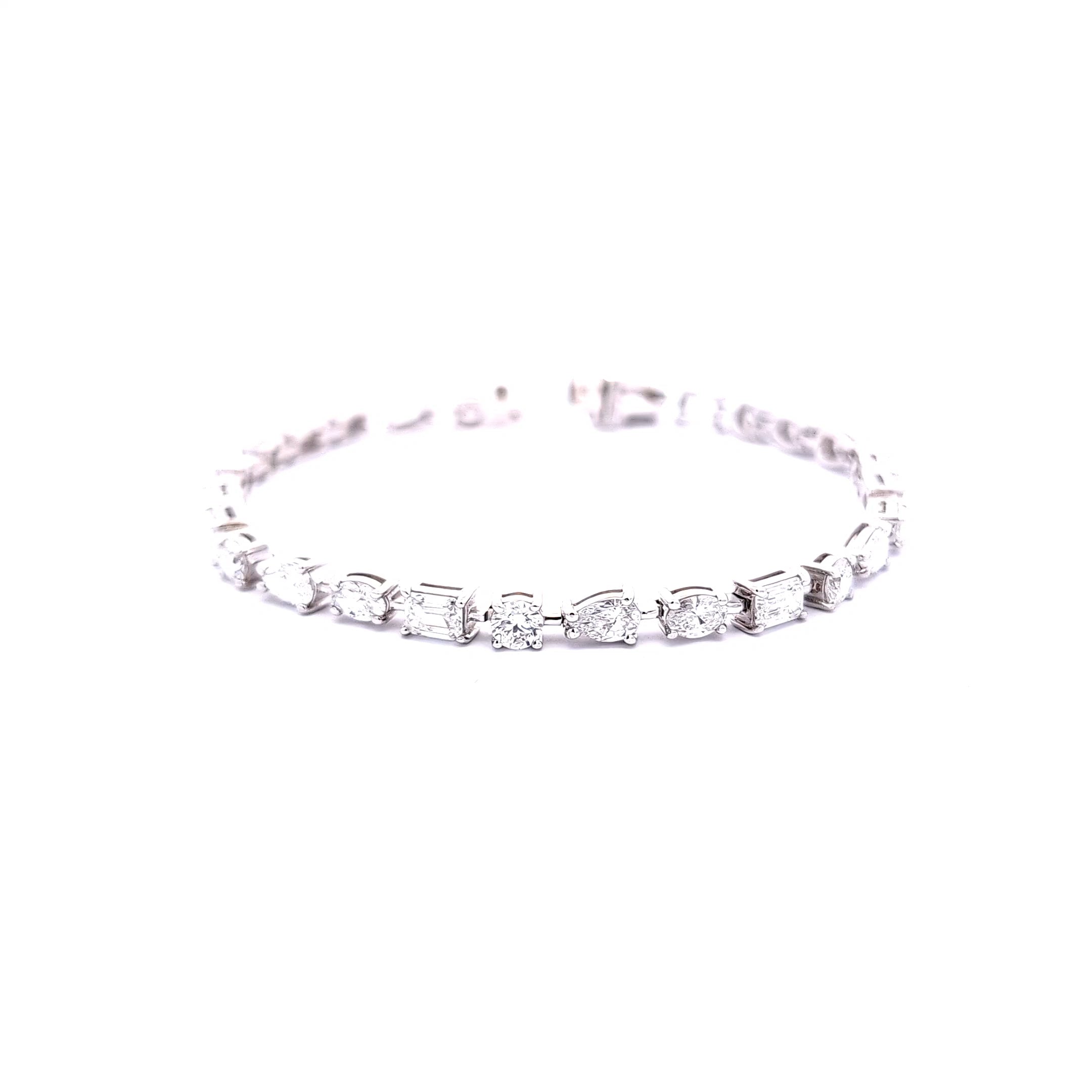 Diamond bracelet on a white background