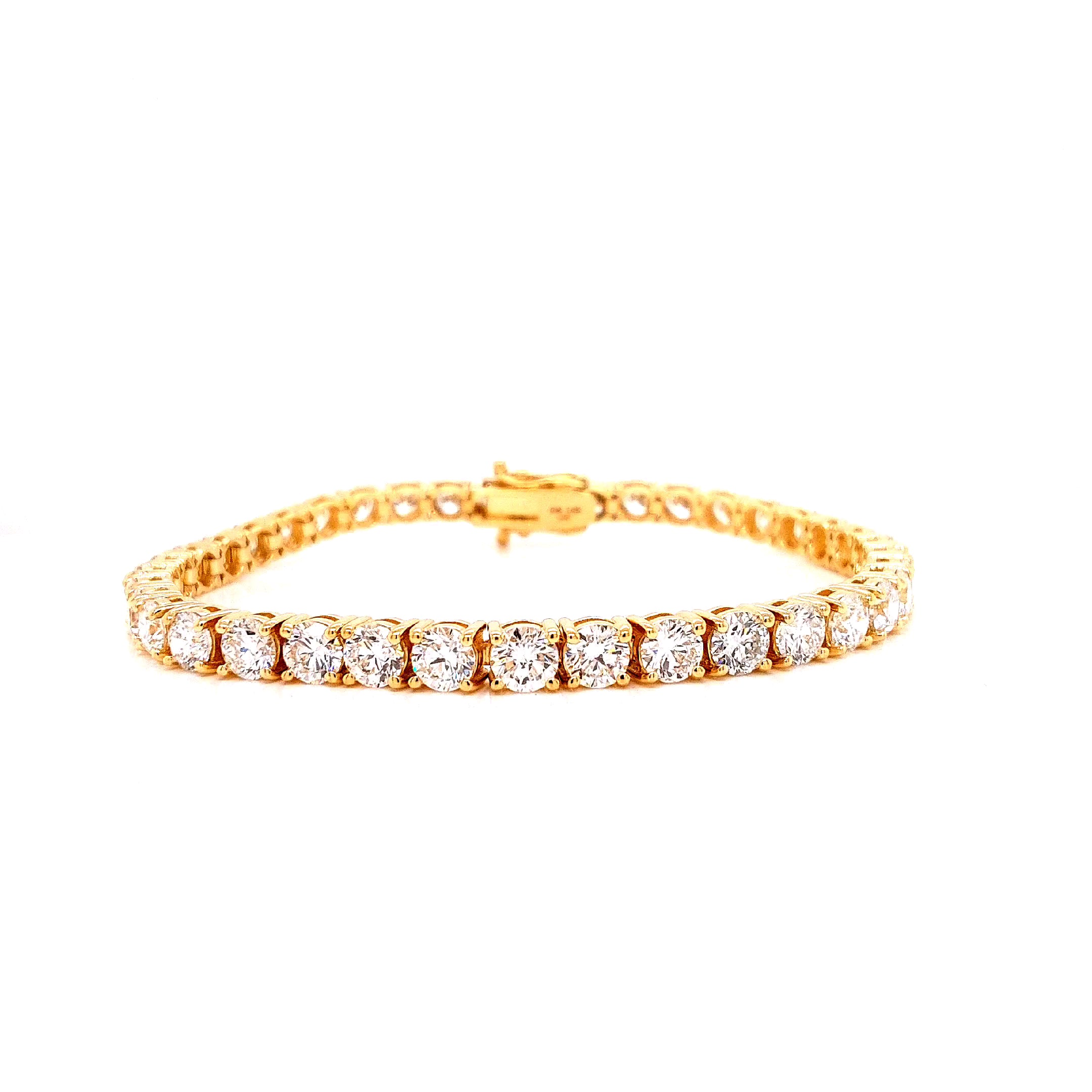 Round Diamond Tennis Bracelet, 11.45 ct., 14K Yellow Gold, Lab Grown