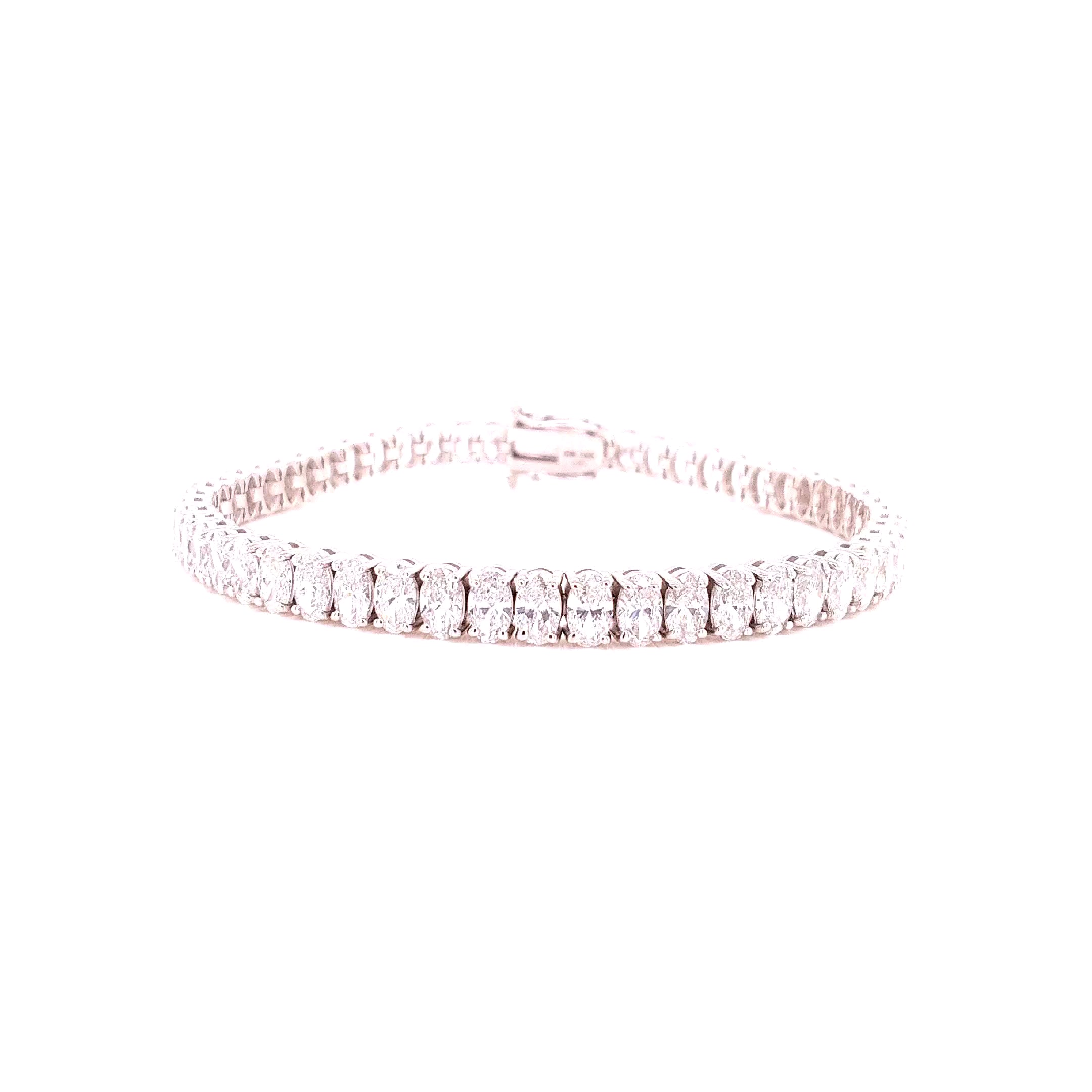 Oval Diamond Tennis Bracelet, 10.55 ct., 14K White Gold, Lab Grown