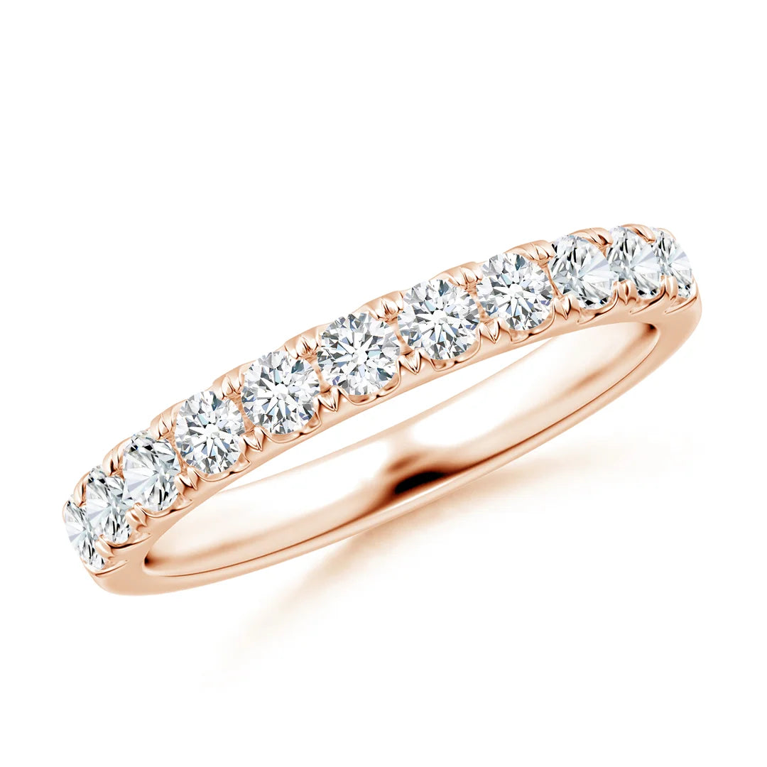 Classic Split Diamond Half Eternity Wedding Ring, Lab-Grown