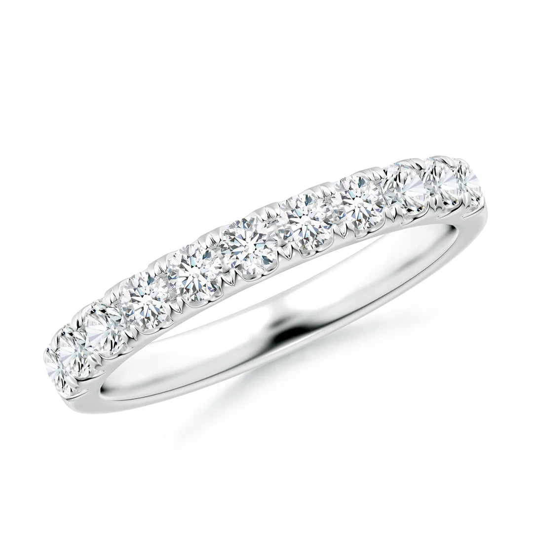 Classic Split Diamond Half Eternity Wedding Ring, Lab-Grown