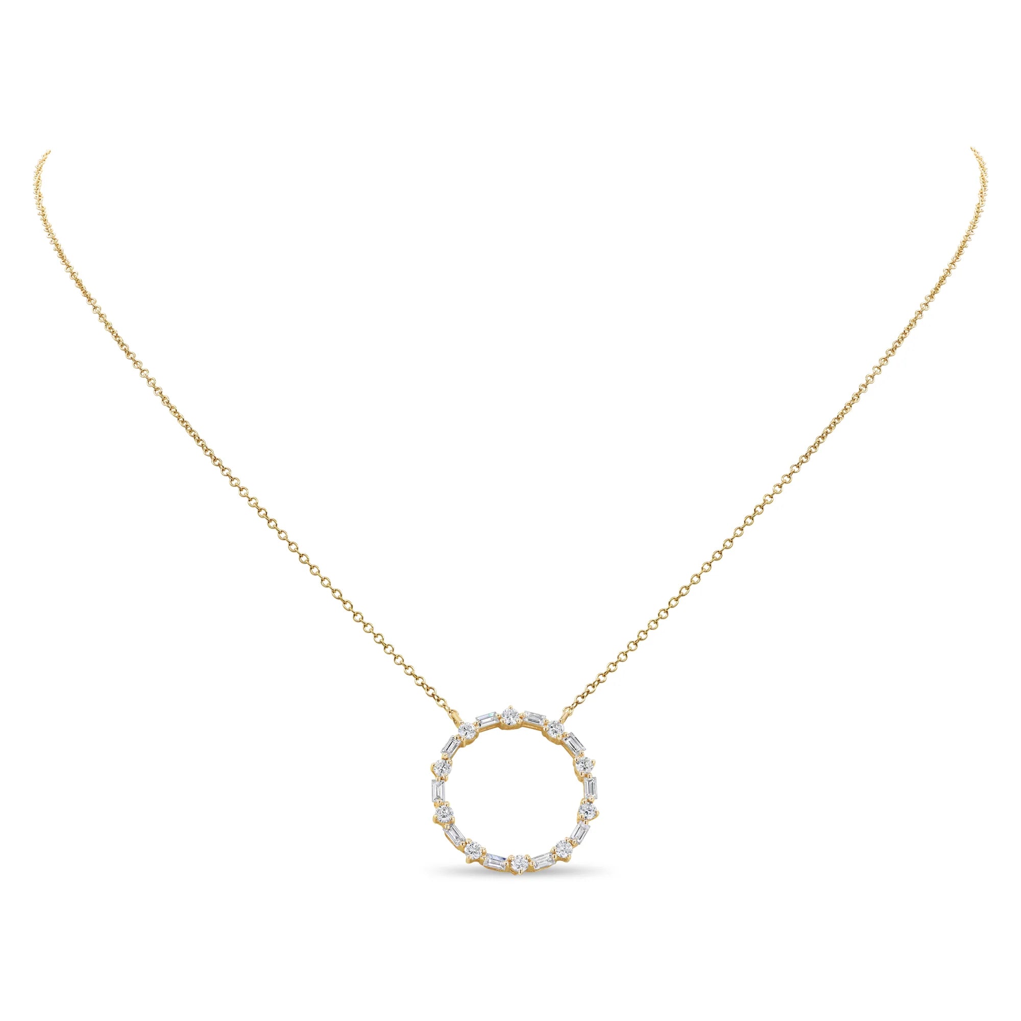Baguette and Round Circle Pendant