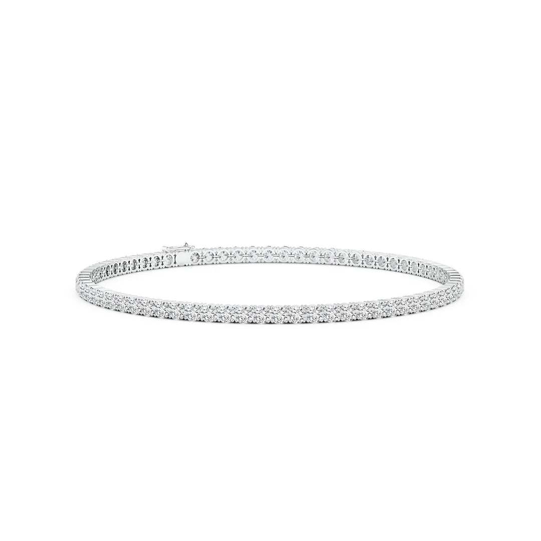 Lab Grown Classic Round Diamond Tennis Bracelet, 4.20 ct., 18K White Gold