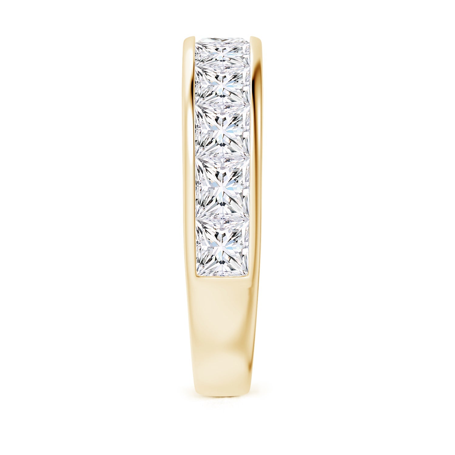 Channel-Set Princess-Cut Diamond Half Eternity Wedding Ring