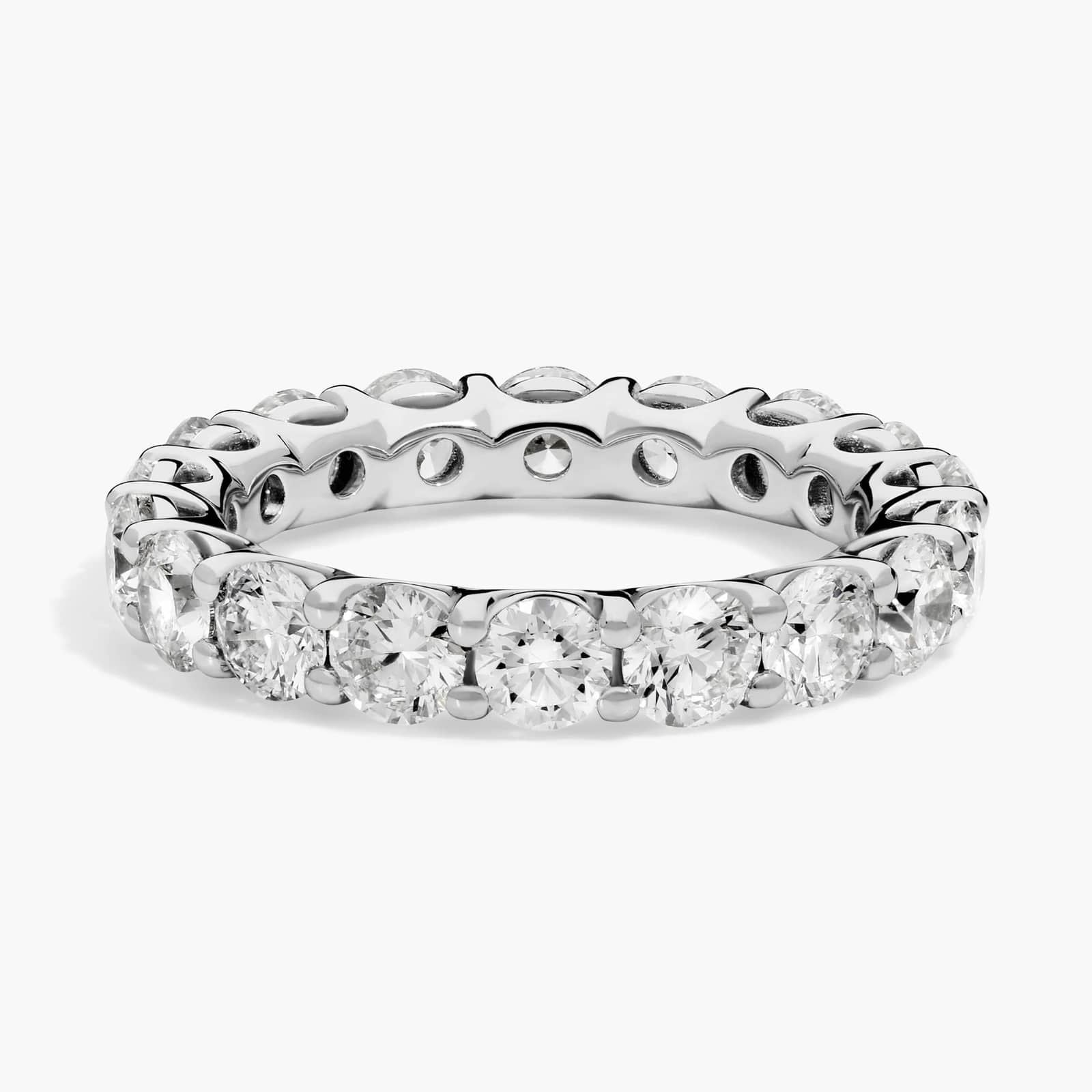Round Diamond Eternity Band, 14K White Gold, Lab Grown