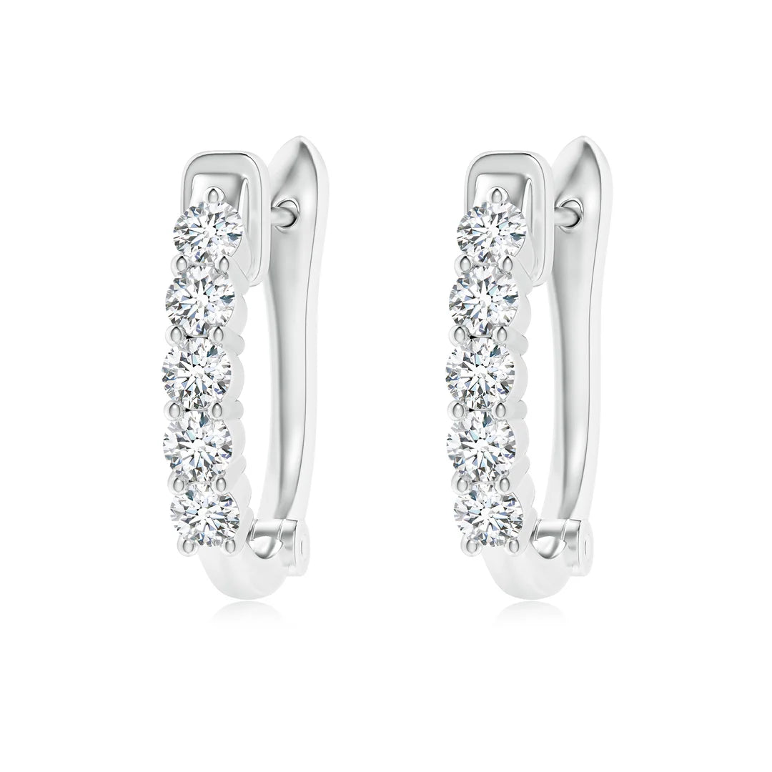 Classic Diamond Hoop Earrings