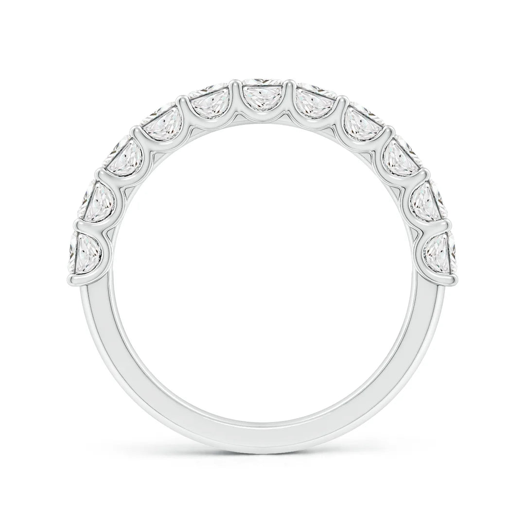 Princess-Cut Diamond Half Eternity Wedding Ring