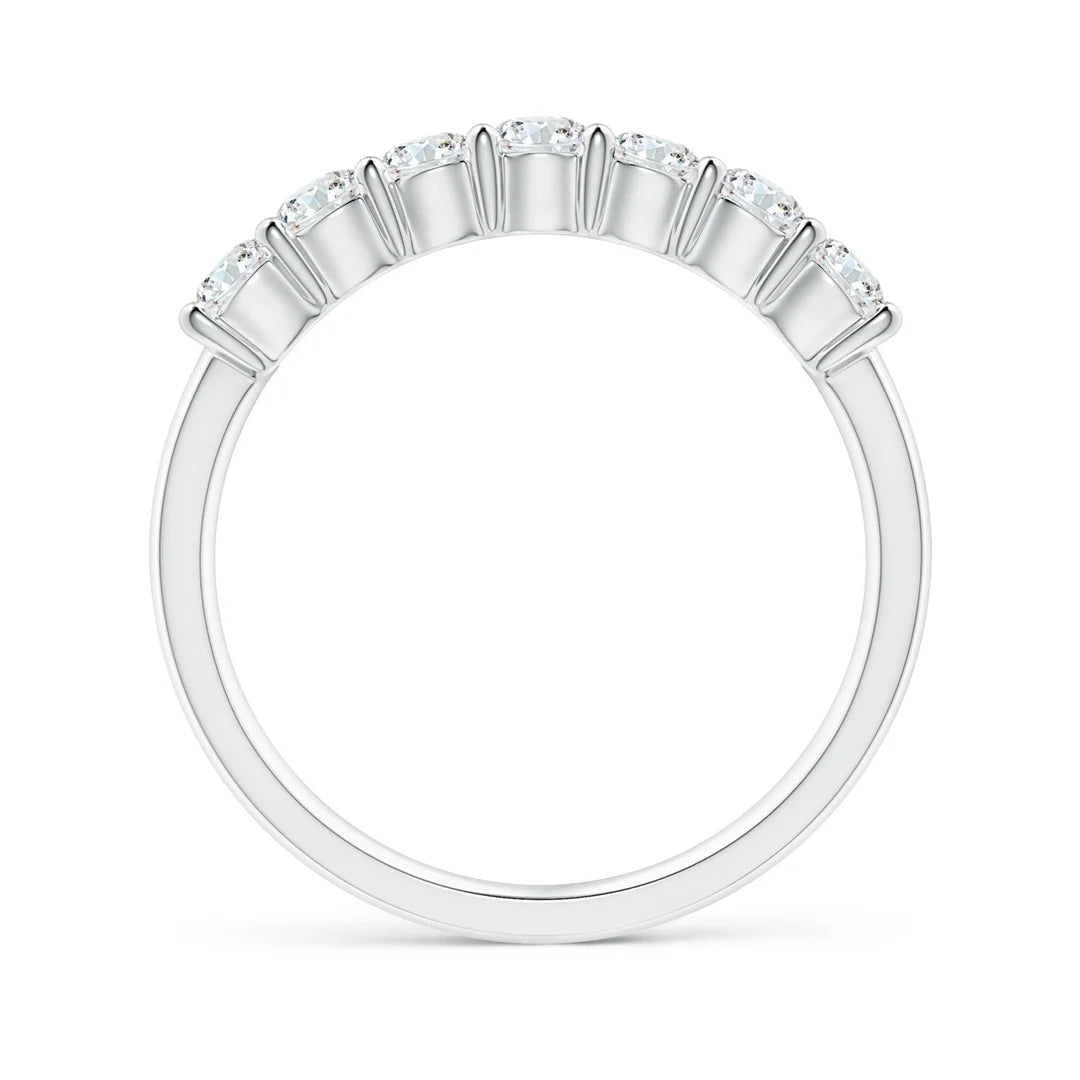 Seven Stone Half Eternity Diamond Wedding Ring