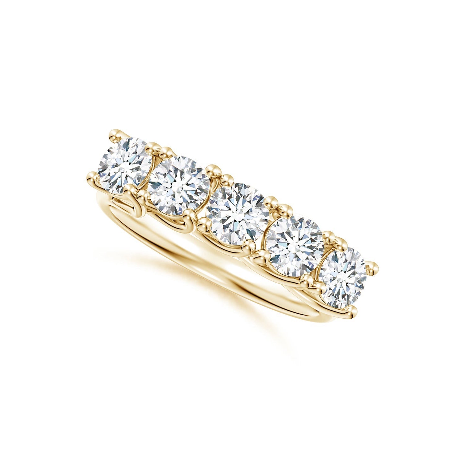 Half Eternity Five Stone Diamond Wedding Ring, Lab-Grown