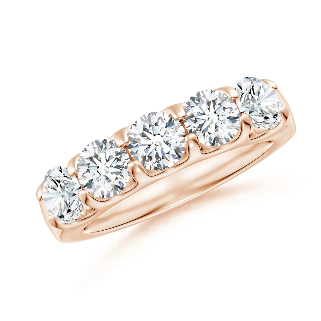 Half Eternity Diamond Wedding Ring Shared Prong Set