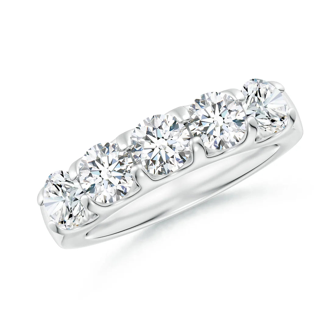 Half Eternity Diamond Wedding Ring Shared Prong Set