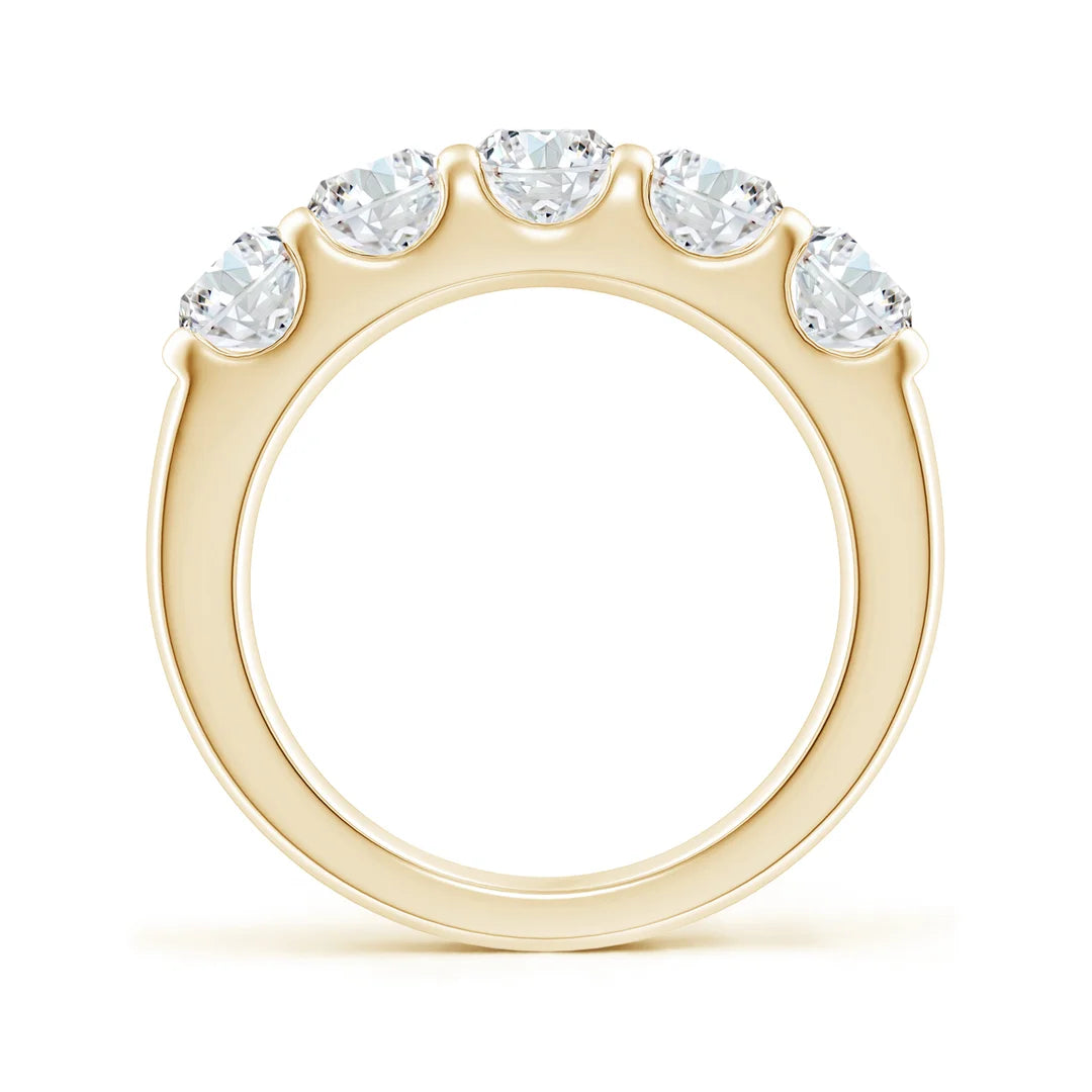 Half Eternity Diamond Wedding Ring Shared Prong Set