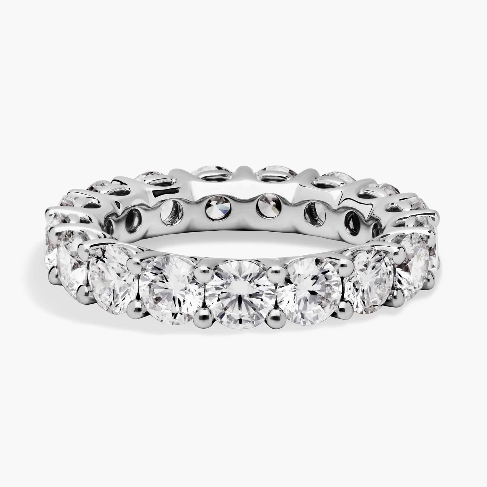 Round Diamond Eternity Band, 14K White Gold, Lab Grown
