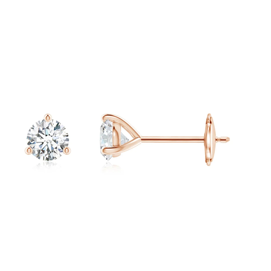 Prong-Set Round Diamond Martini Stud Earrings