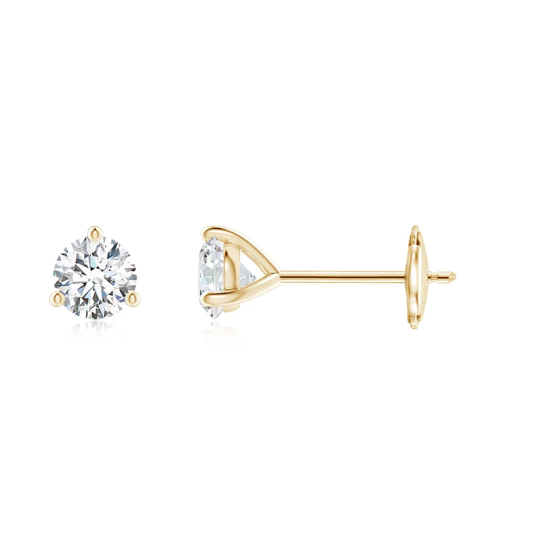 Prong-Set Round Diamond Martini Stud Earrings