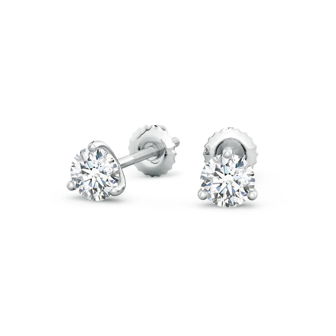 Prong-Set Round Diamond Martini Stud Earrings