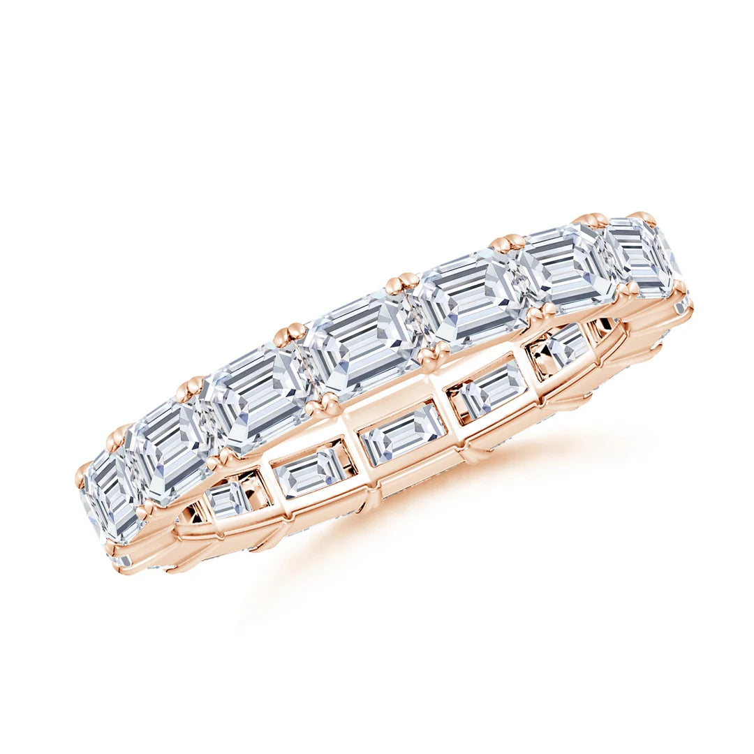 Emerald-Cut East-West Eternity Diamond Wedding Ring, Lab-Grown
