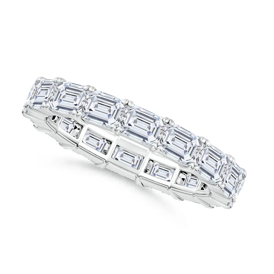 Emerald-Cut East-West Eternity Diamond Wedding Ring, Lab-Grown