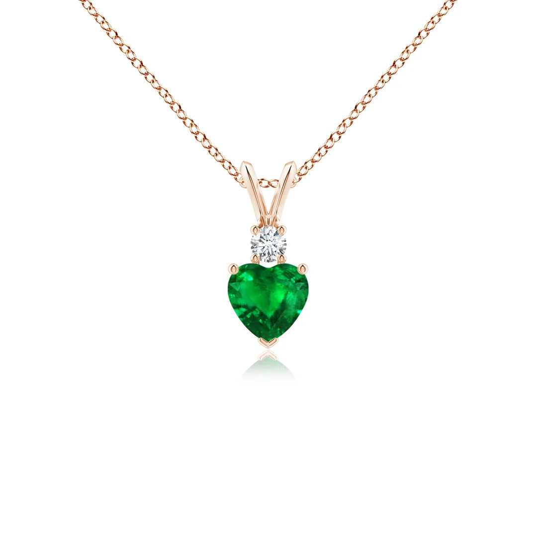 Emerald Bale Pendant, Heart-Shaped