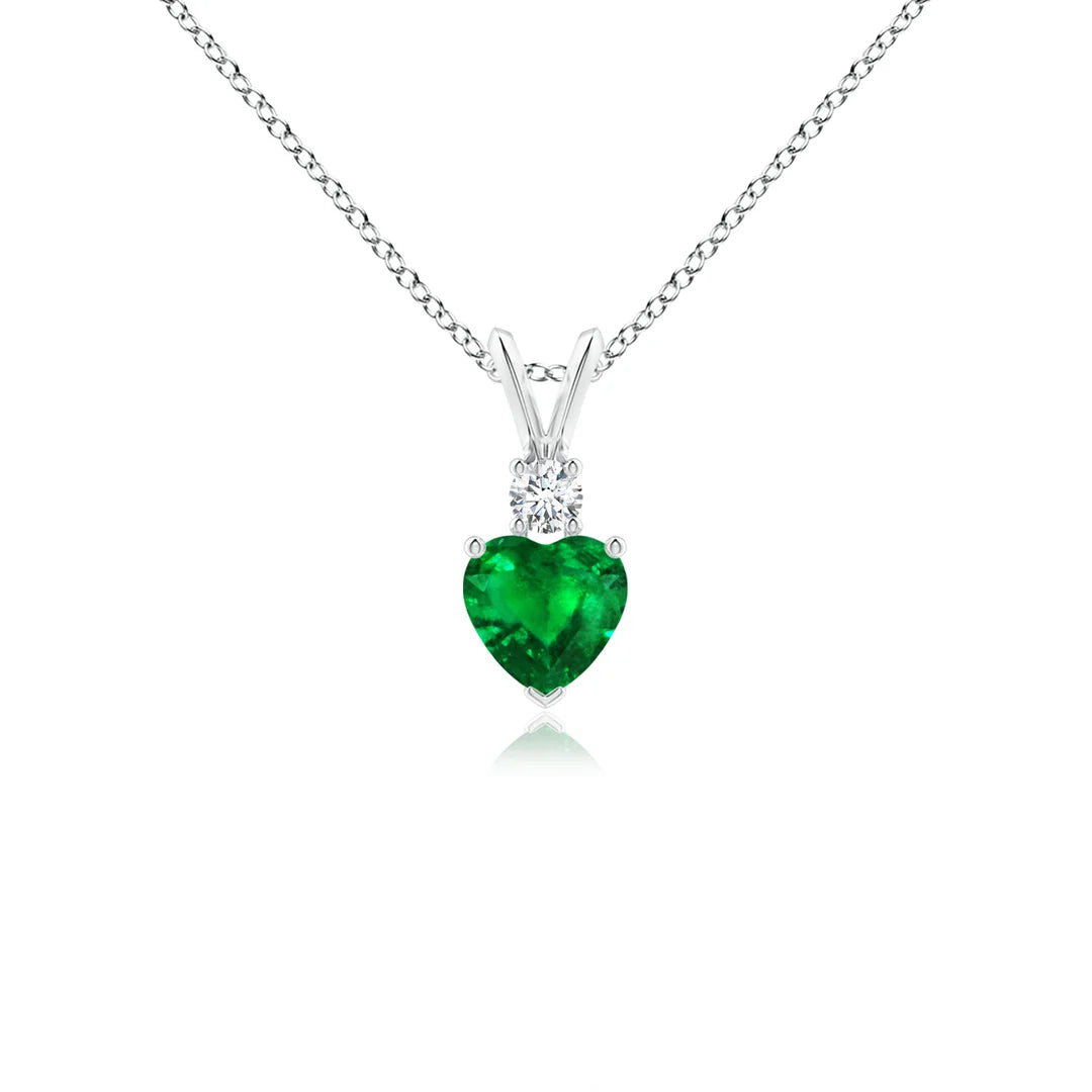 Emerald Bale Pendant, Heart-Shaped