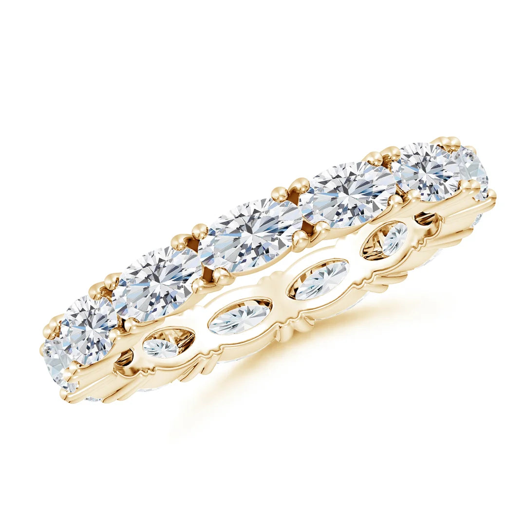 Oval East-West Diamond Eternity Wedding Ring