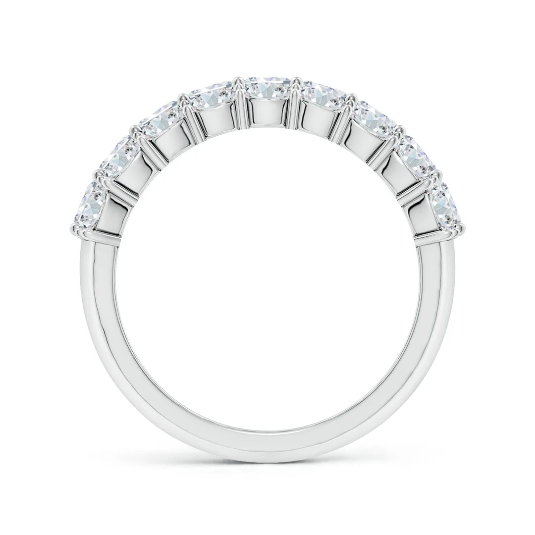 Oval and Emerald-Cut Diamond Three Layer Wedding Ring, Lab-Grown