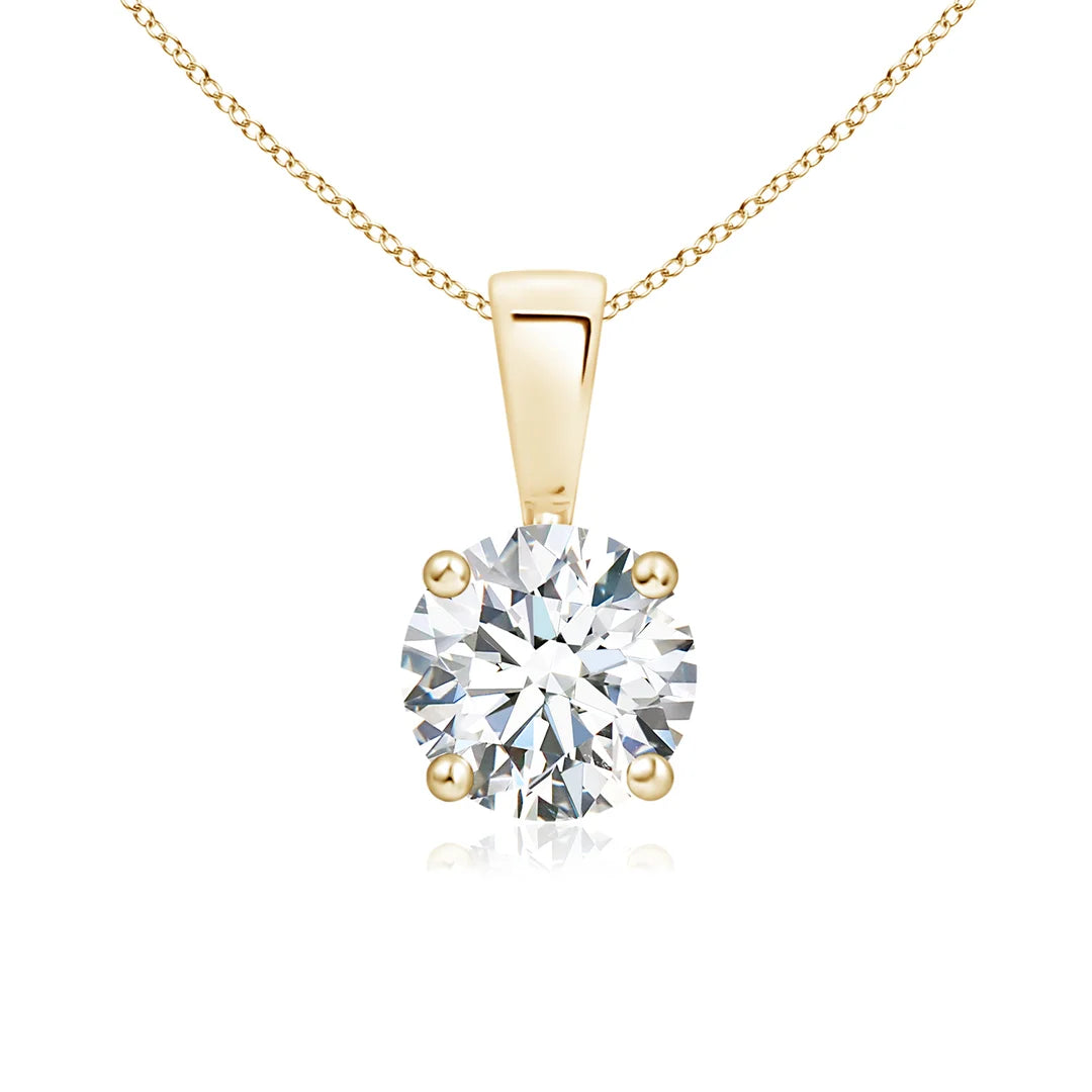 Round Diamond Solitaire Pendant Prong-Set