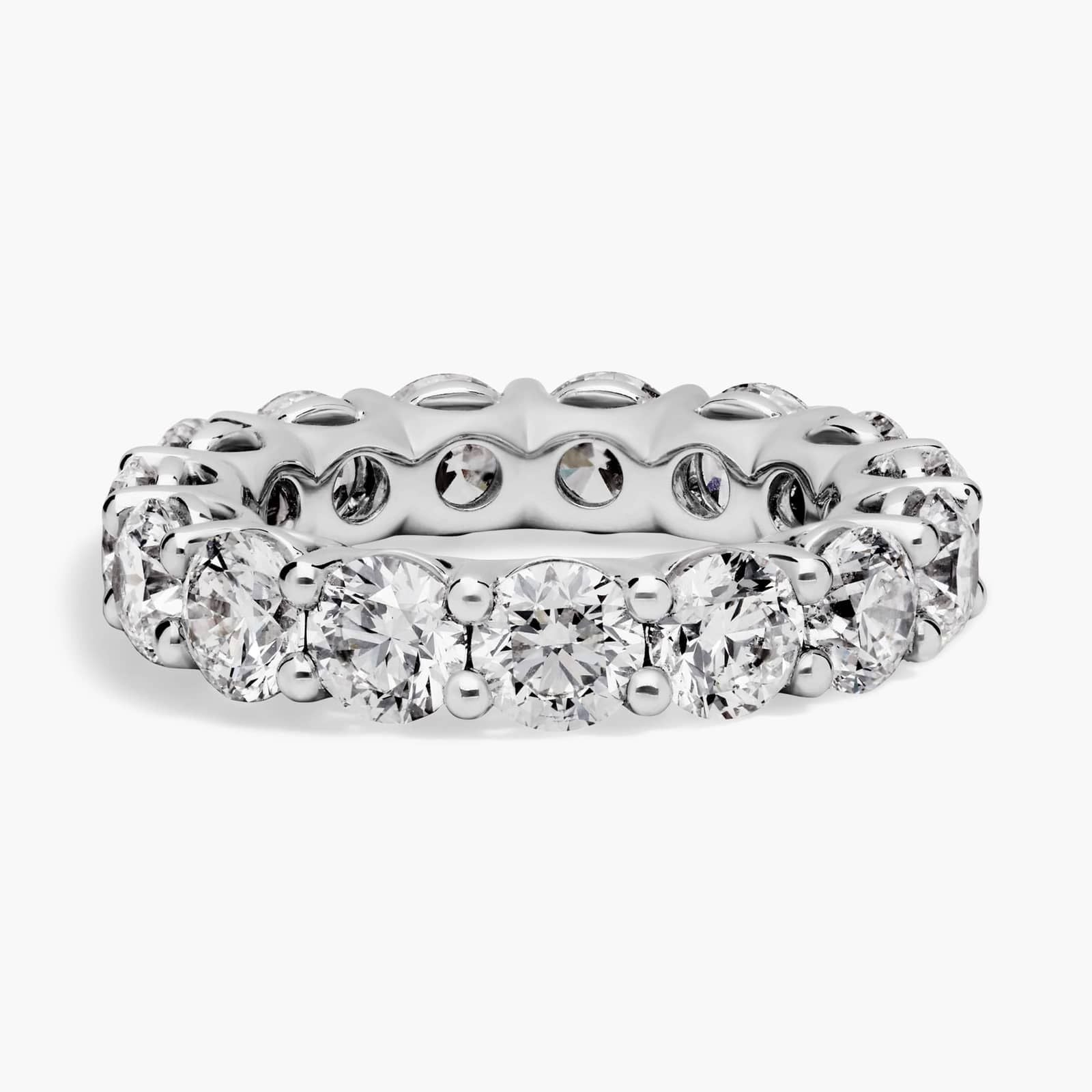 Round Diamond Eternity Band, 14K White Gold, Lab Grown