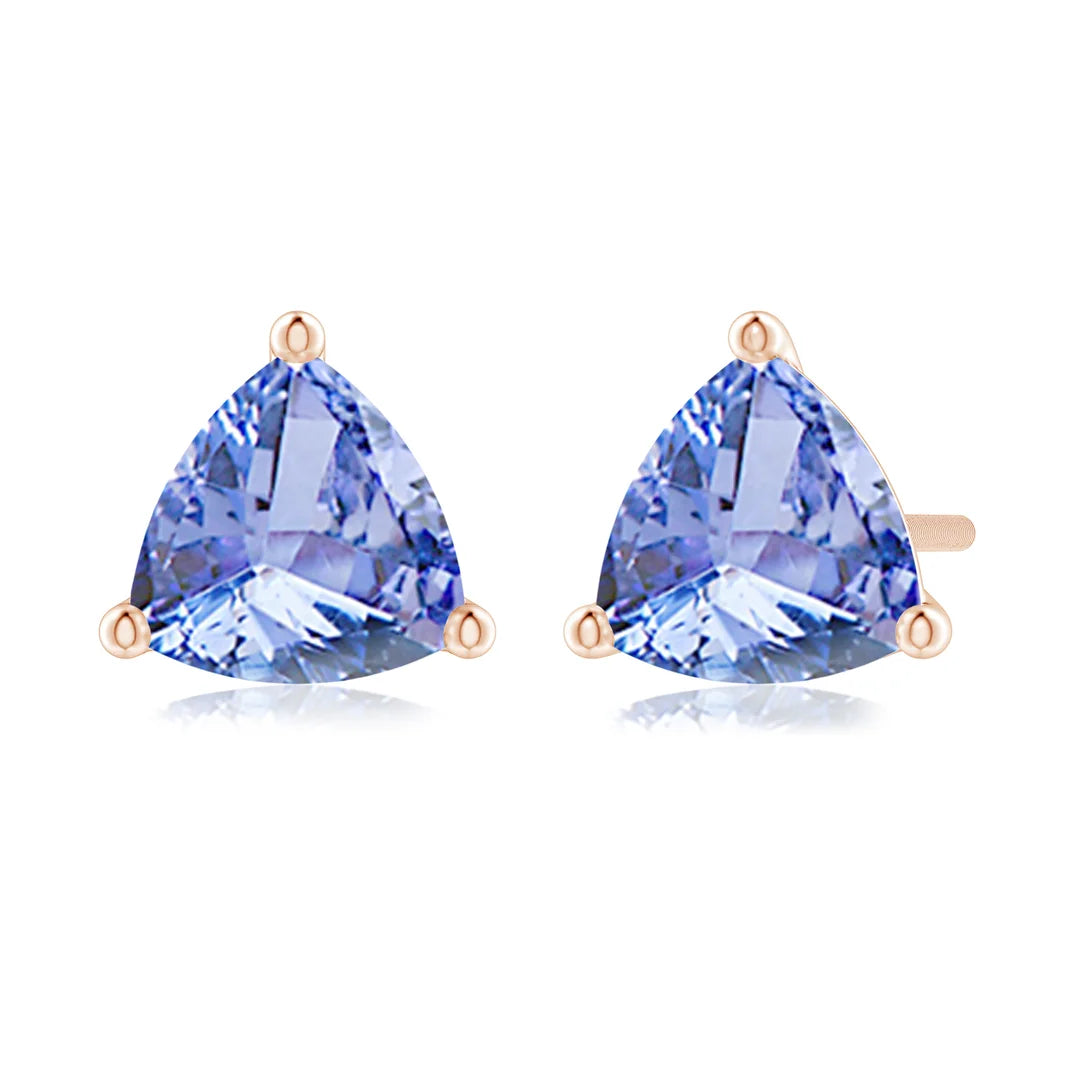 Tanzanite Stud Earrings, Martini-Set