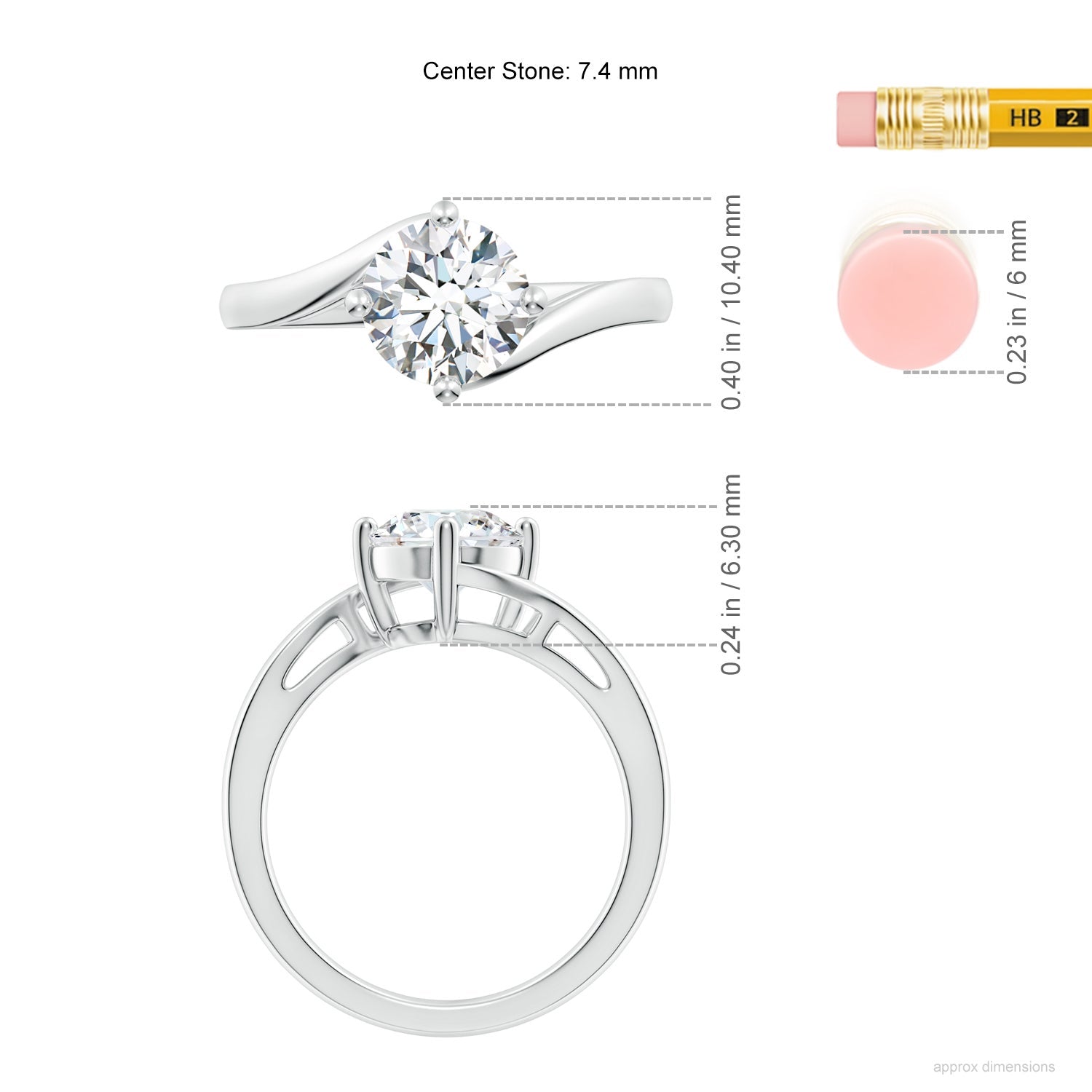 Classic Round Diamond Solitaire Bypass Ring, Lab Grown