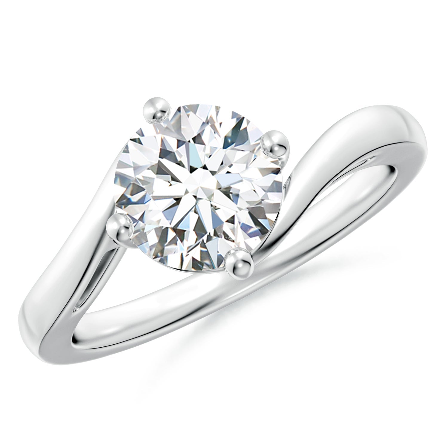Classic Round Diamond Solitaire Bypass Ring, Lab Grown