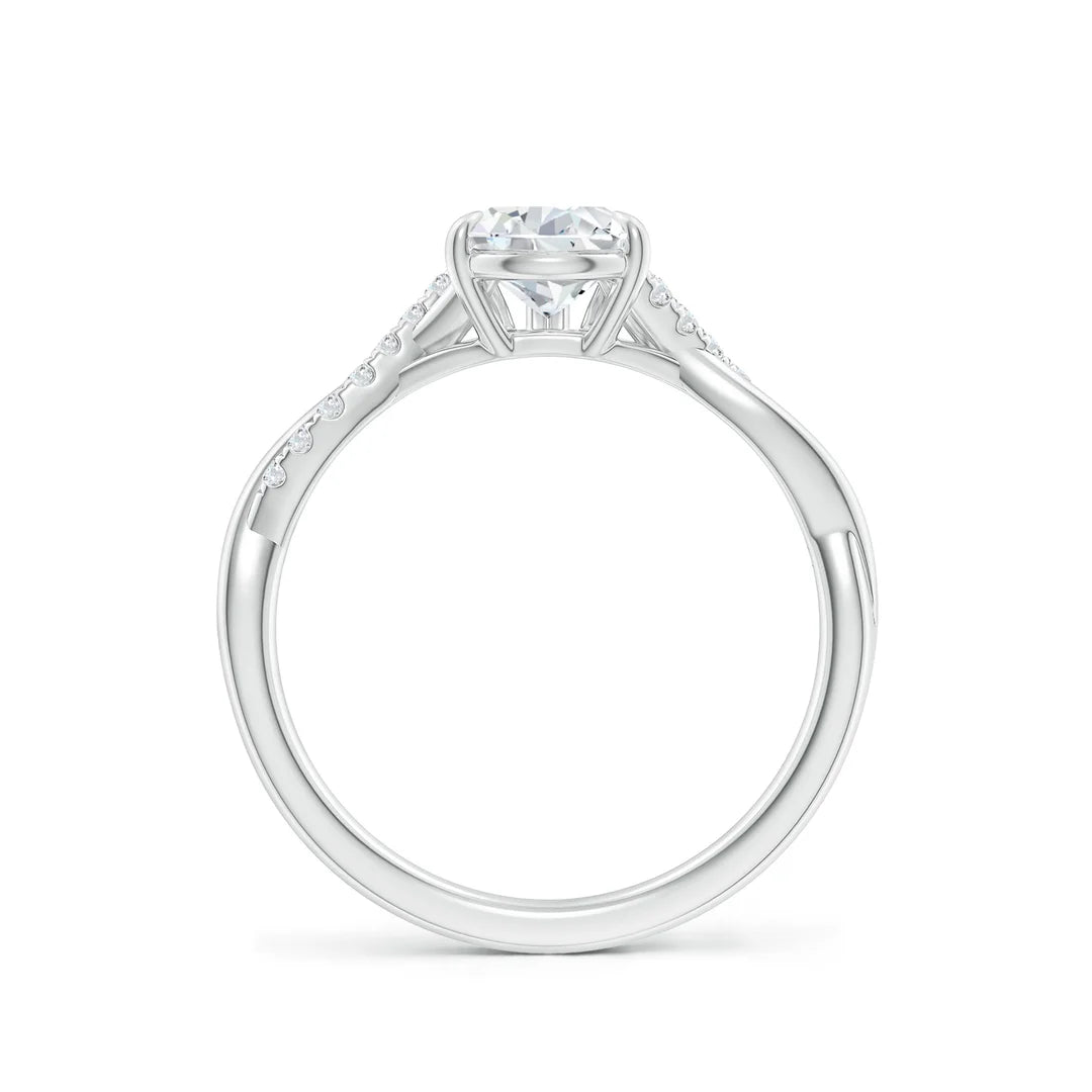 Lab-Grown Pear-Shaped Diamond Twisted Shank Engagement Ring