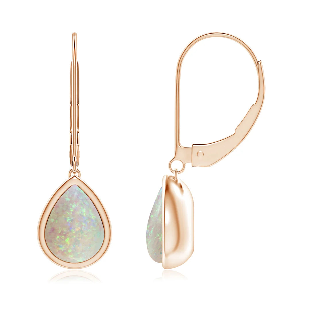 Opal Solitaire Drop Earrings, Pear-Shaped