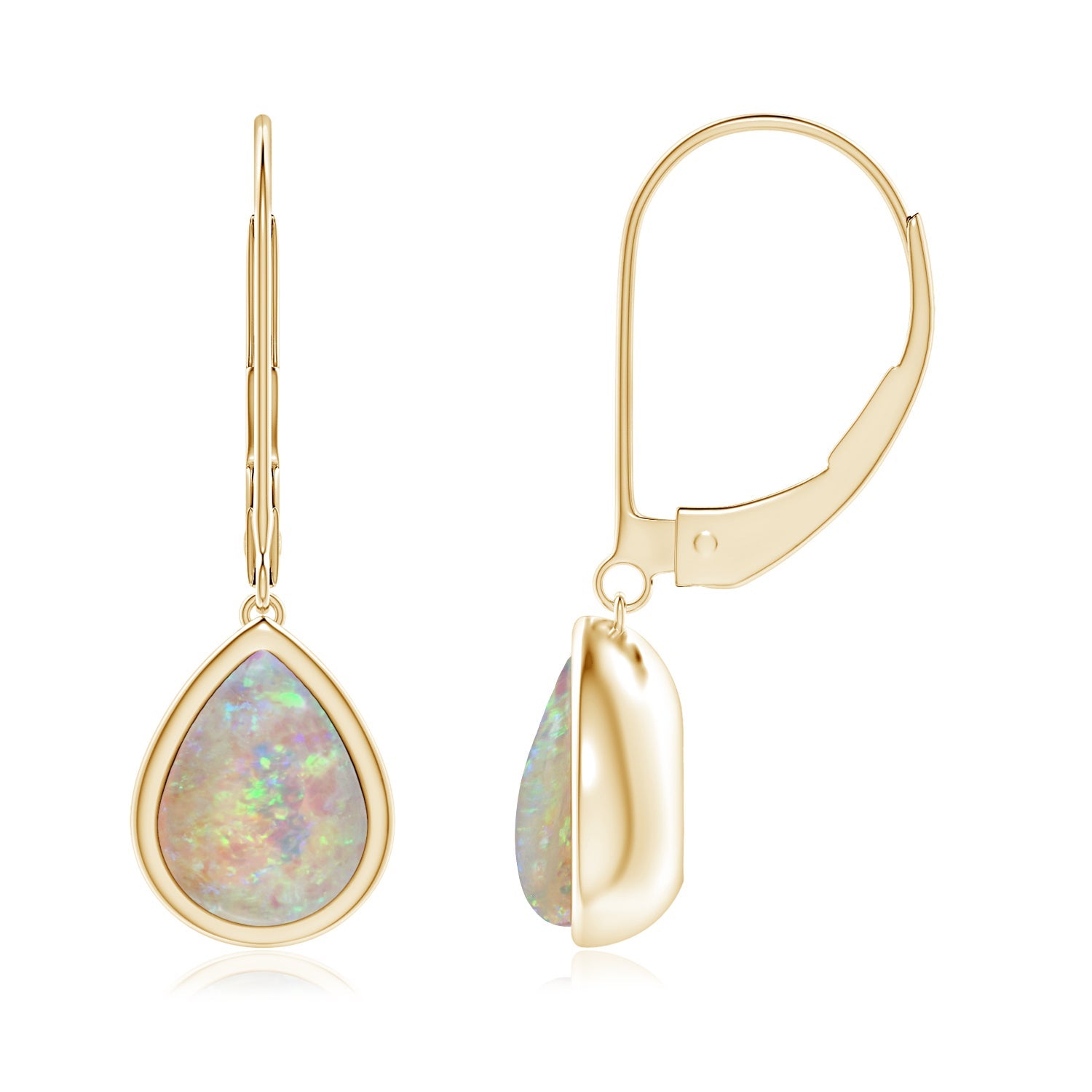 Opal Solitaire Drop Earrings, Pear-Shaped