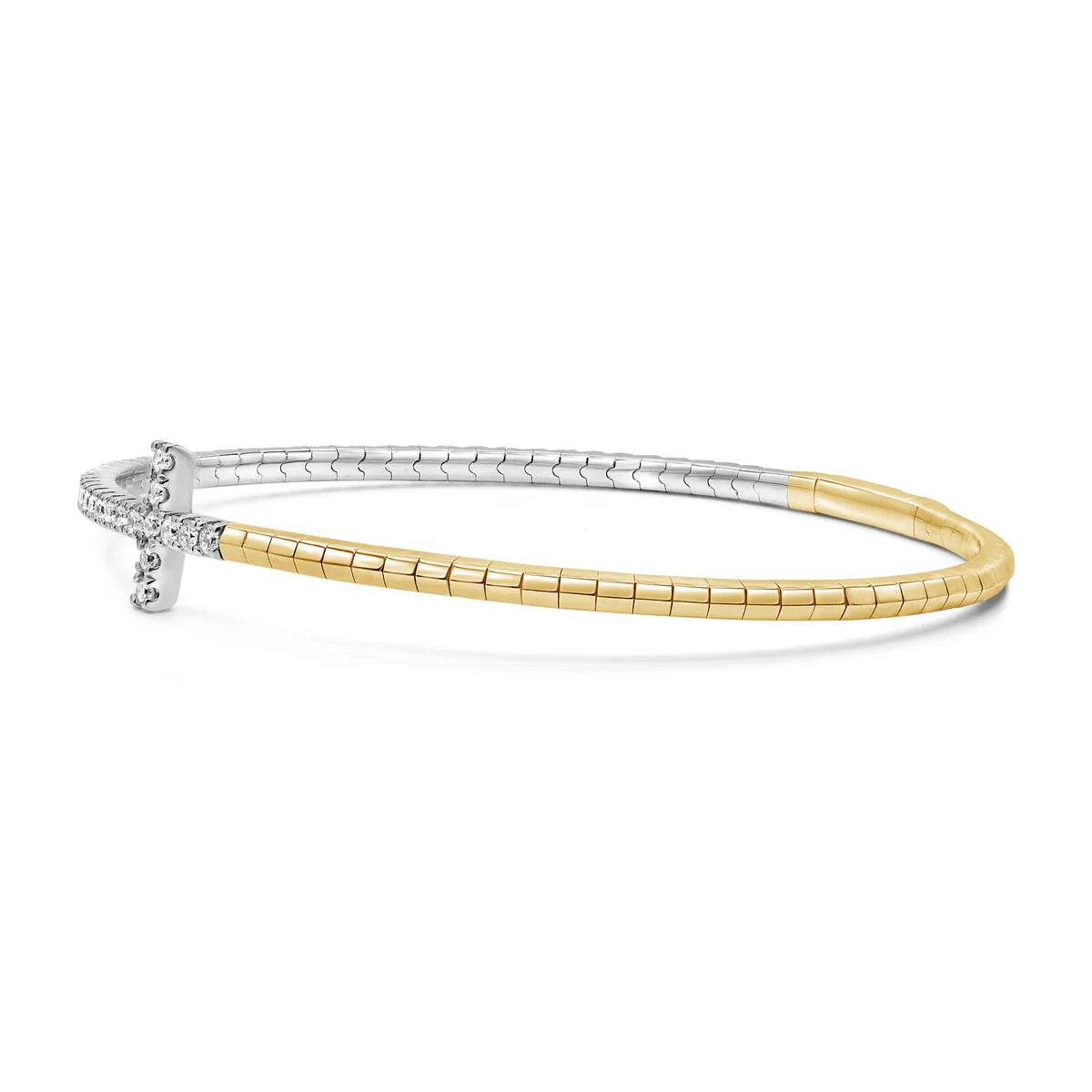 Diamond Cross Flexible Bangle