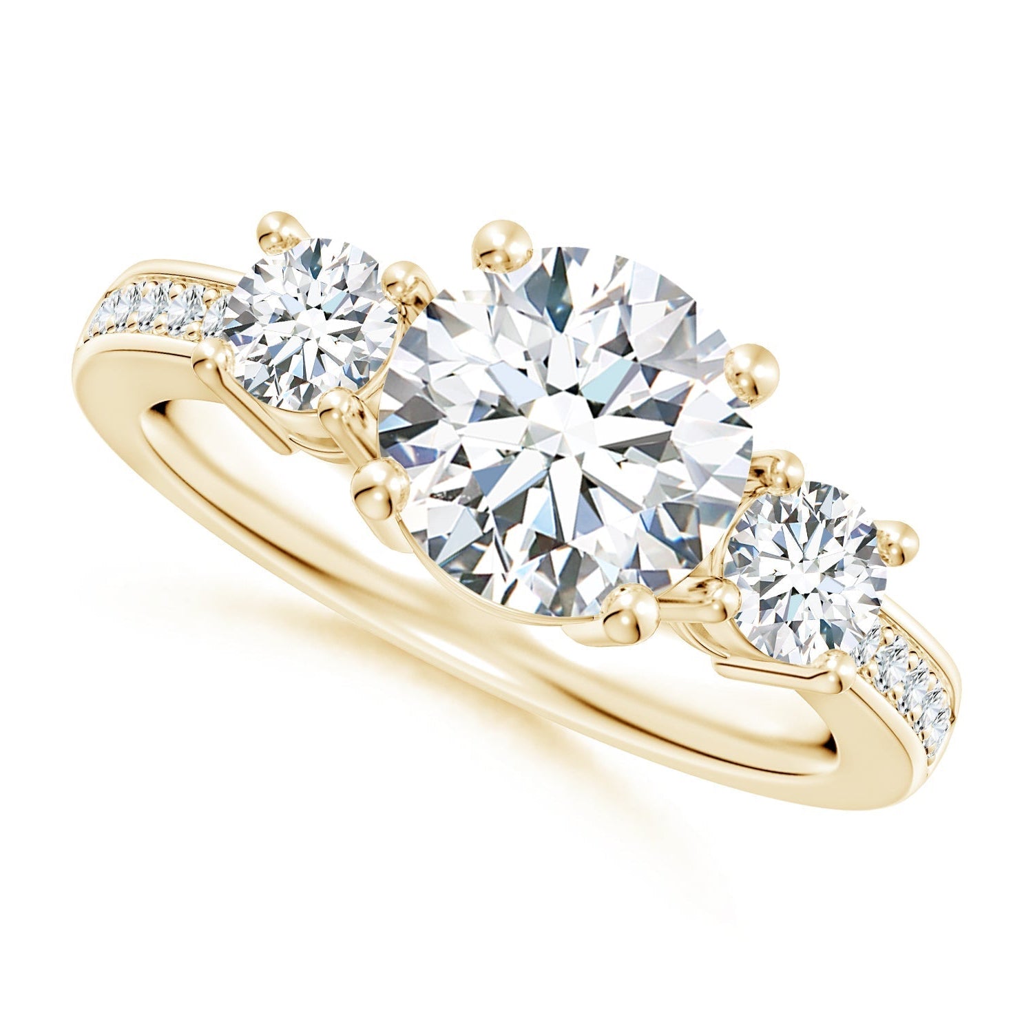 Three Stone Round Diamond Engagement Ring