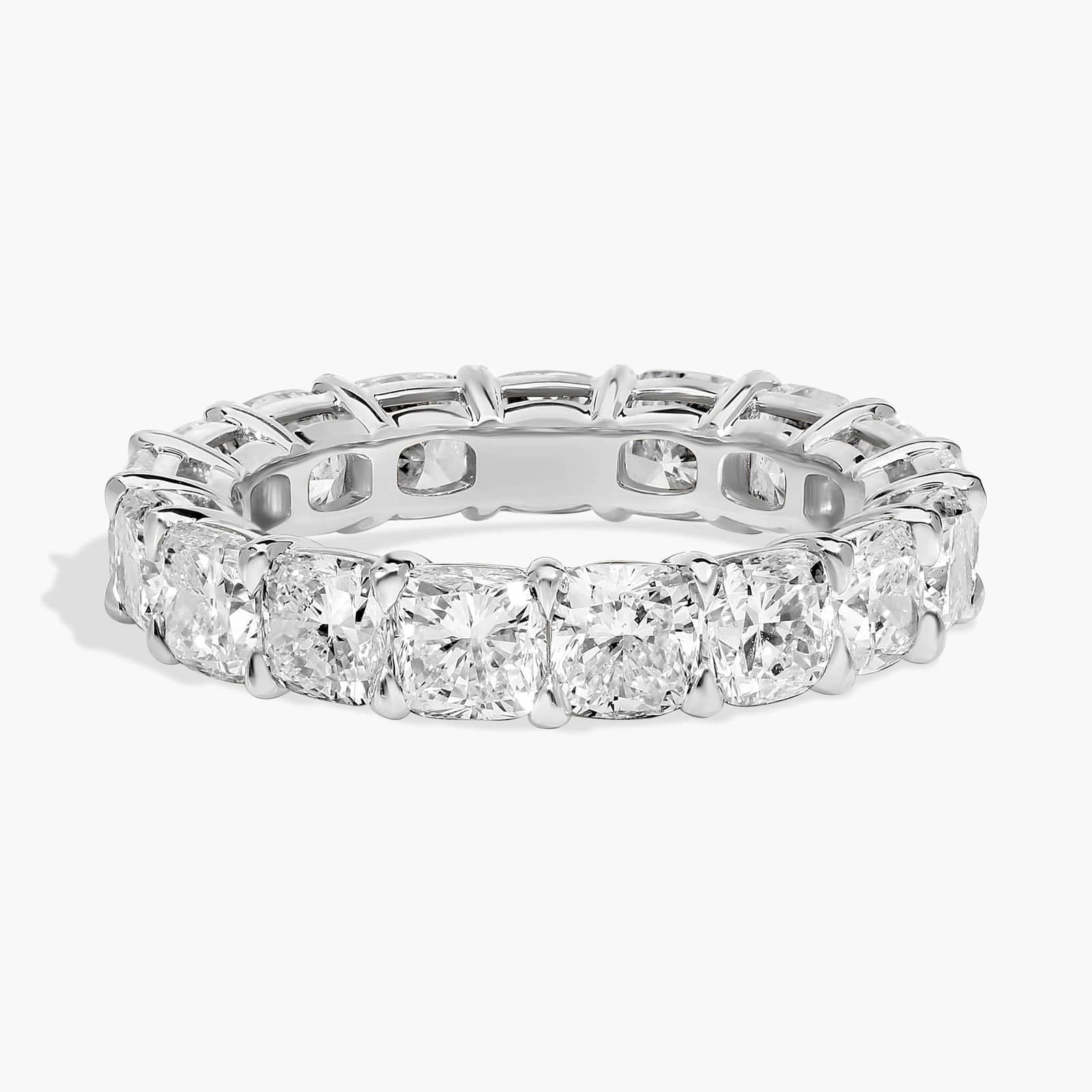 Cushion-Cut Diamond Eternity Band, 5.58 ct., 14K White Gold, Lab Grown
