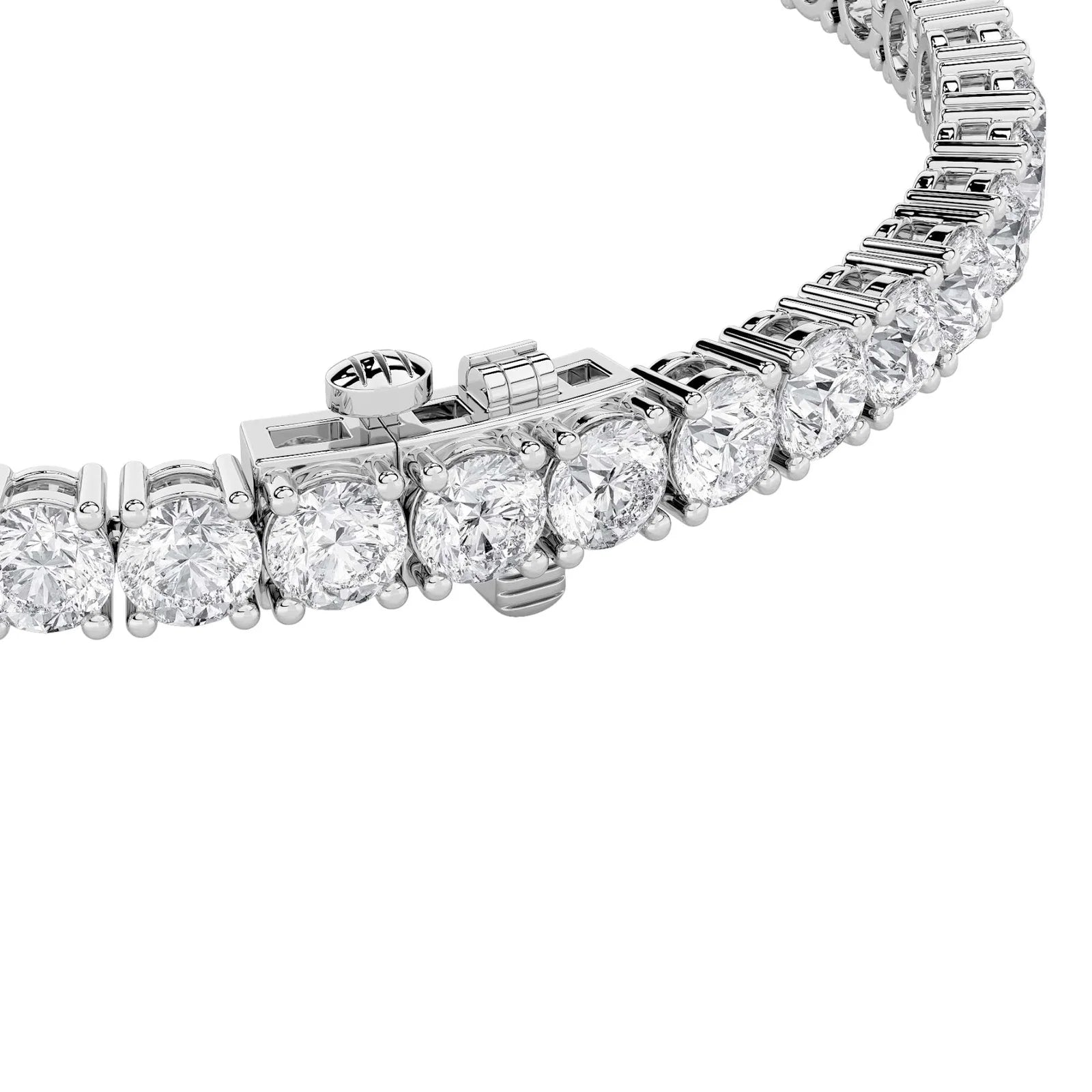 Round Diamond Tennis Bracelet in 1 ct. - 15 ct., 14K White Gold or 14K Yellow Gold