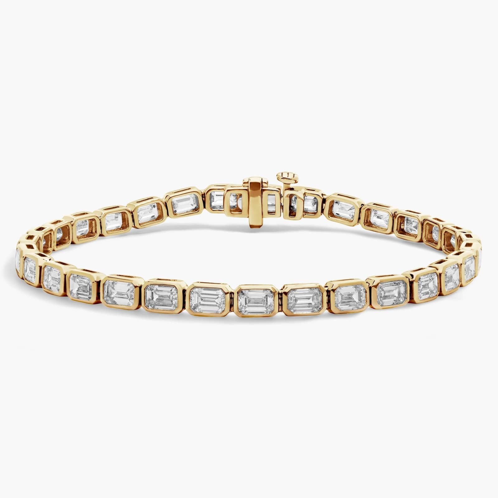 Emerald-Cut Diamond Tennis Bracelet, 14K Gold, Lab Grown