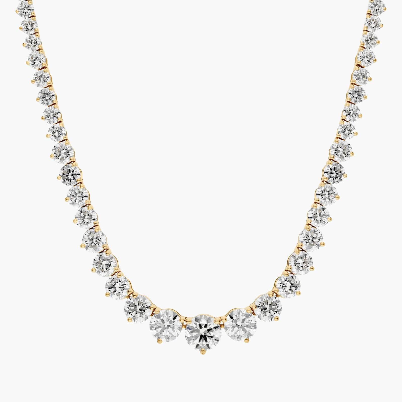 Riviera Round Diamond Necklace, 14K Gold, Lab Grown