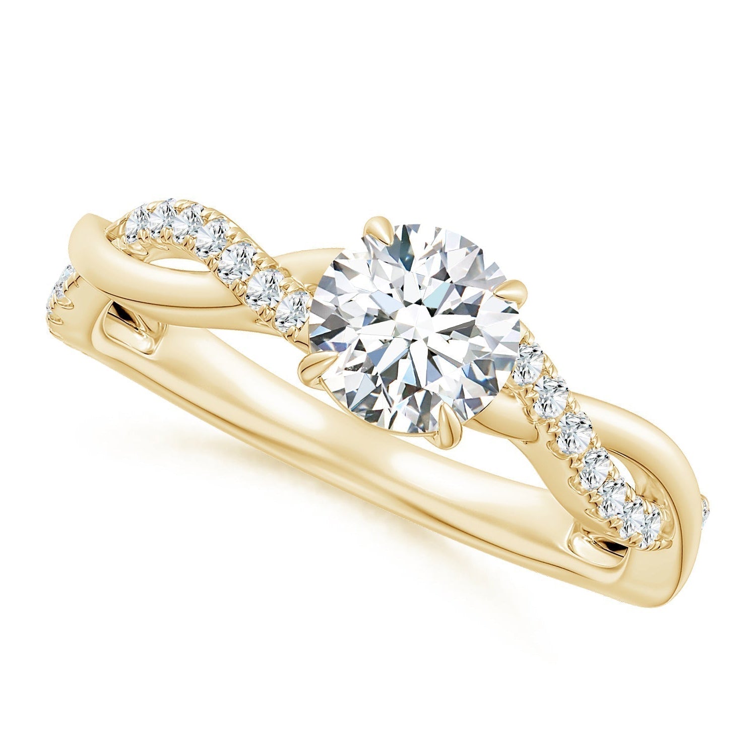 Classic Twist Shank Solitaire Diamond Engagement Ring
