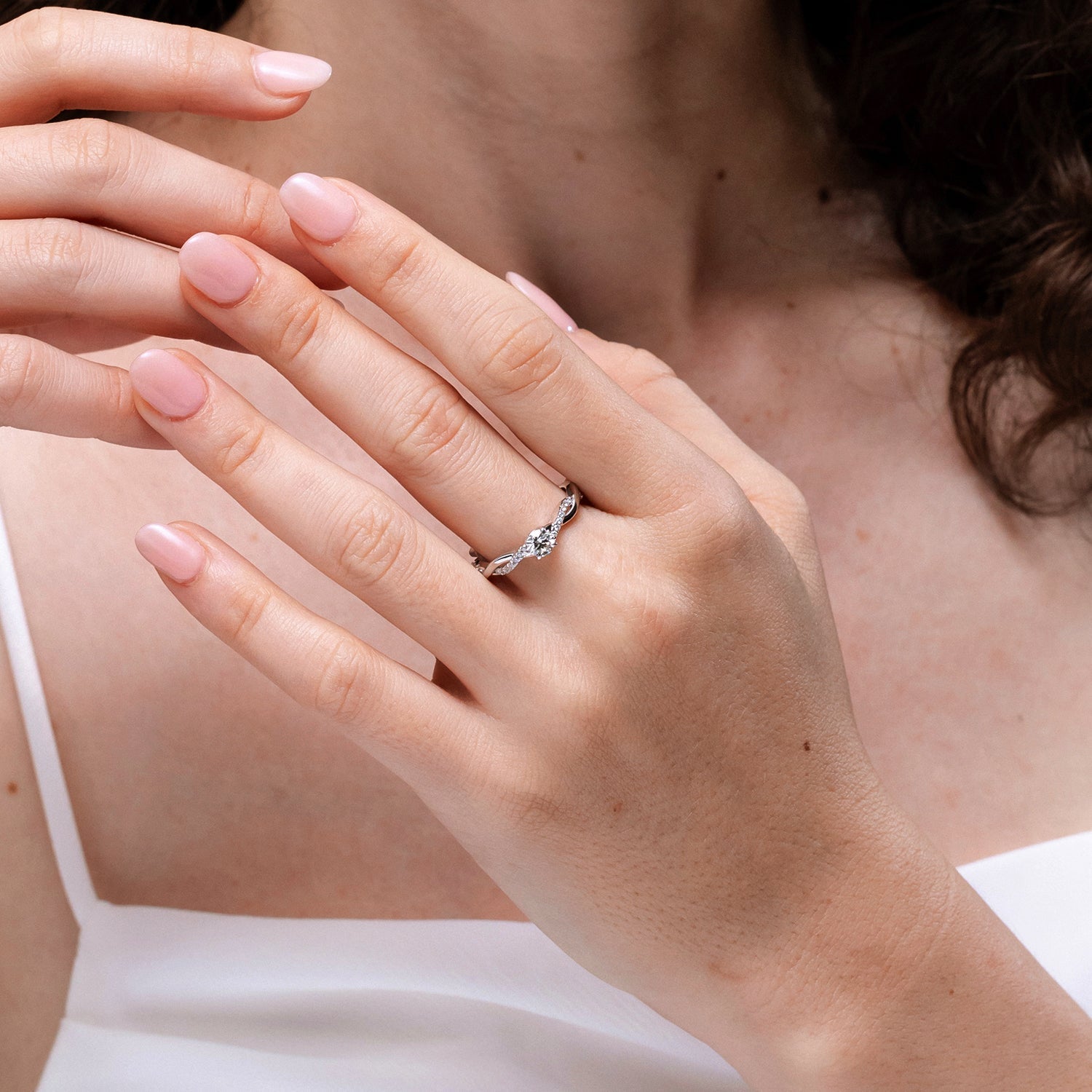 Lab-Grown Classic Solitaire Diamond Twist Shank Engagement Ring