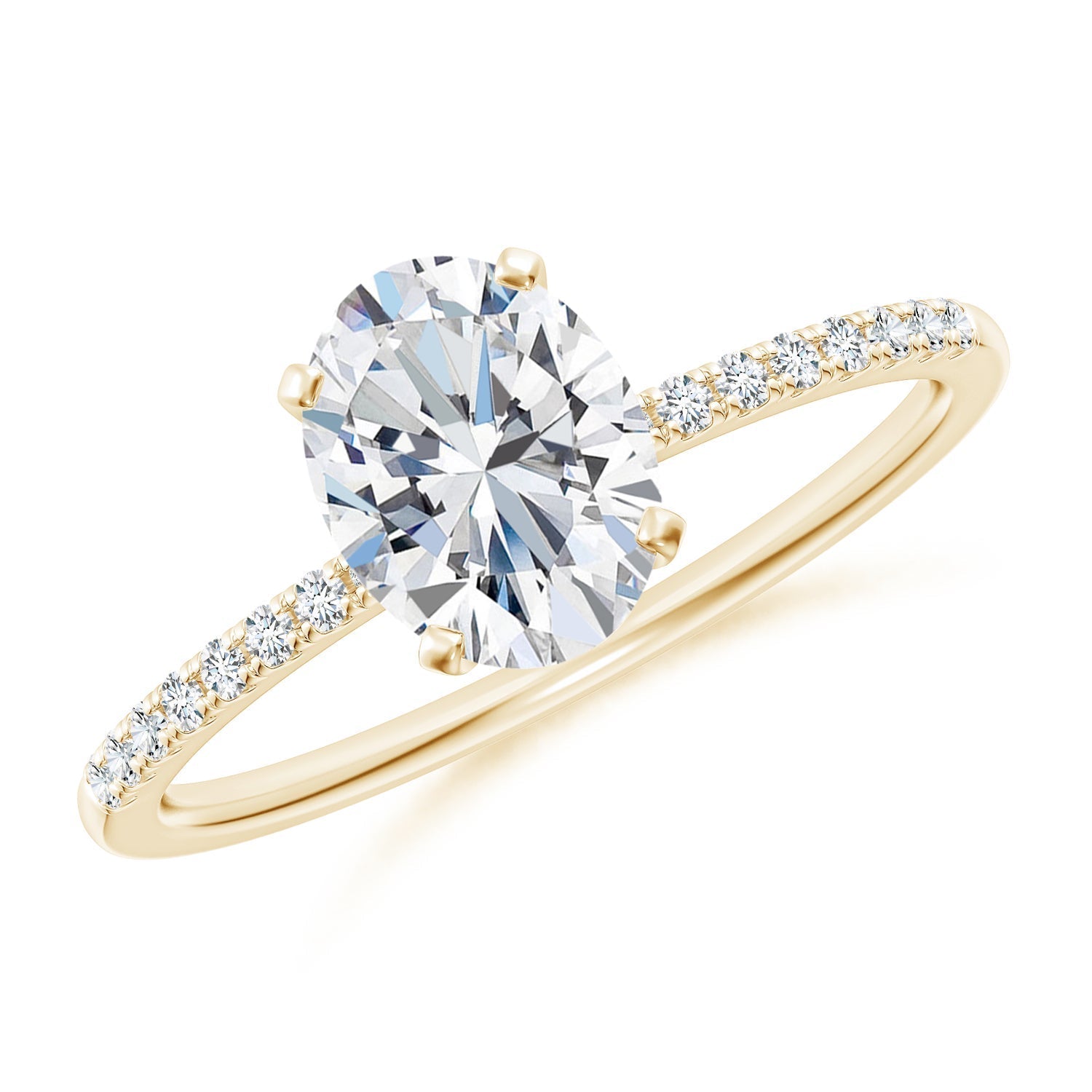 Lab-Grown Peg Head Oval Diamond Classic Engagement Ring