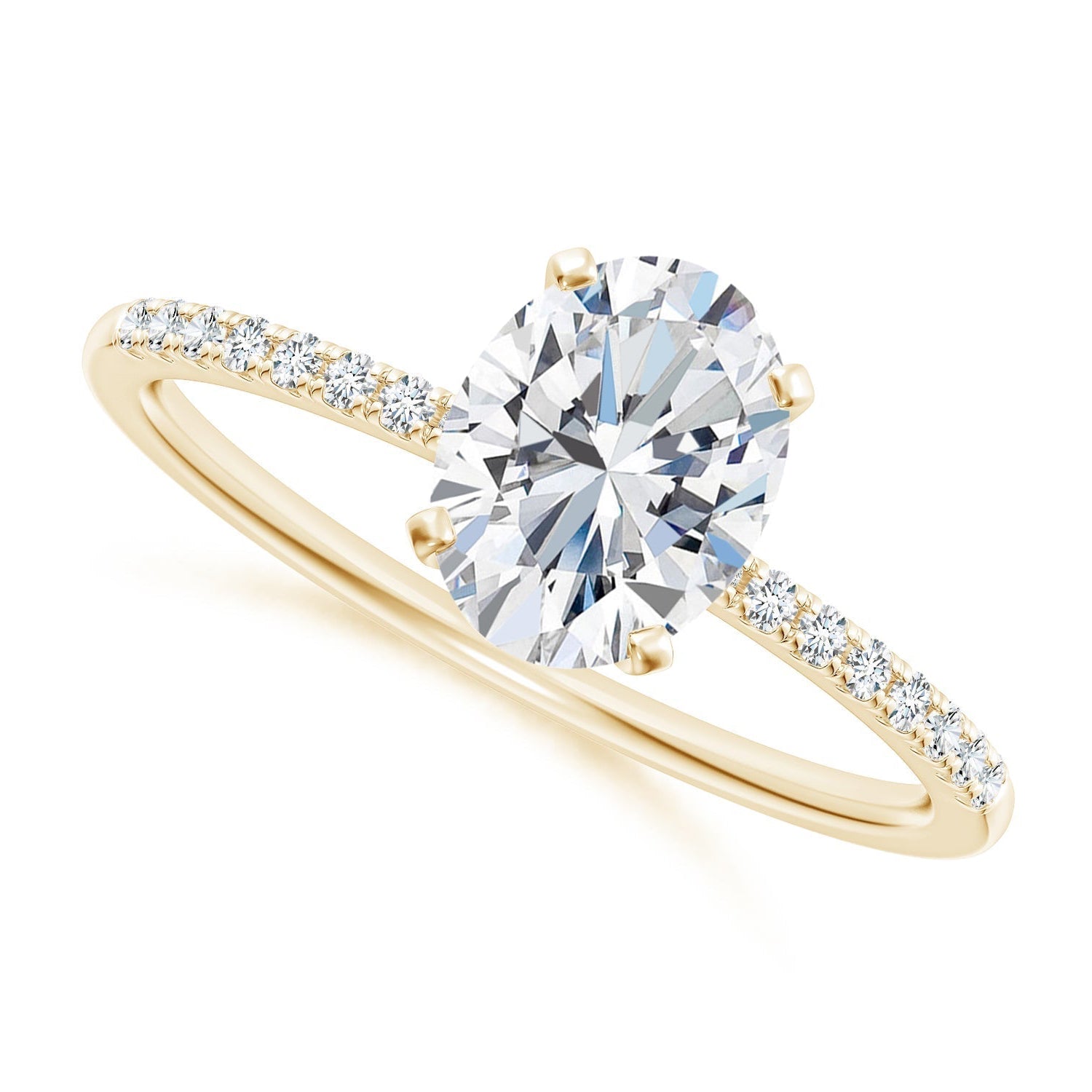 Peg Head Oval Diamond Classic Engagement Ring