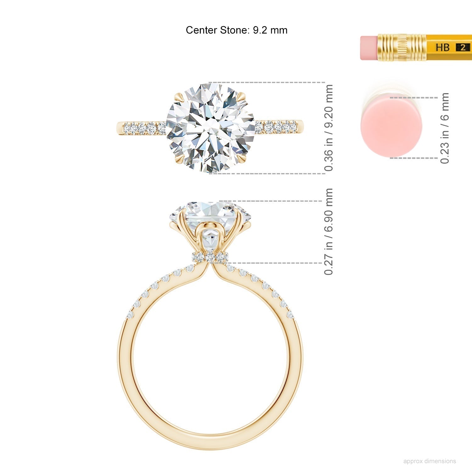 Round Diamond Hidden Halo Engagement Ring, Lab-Grown